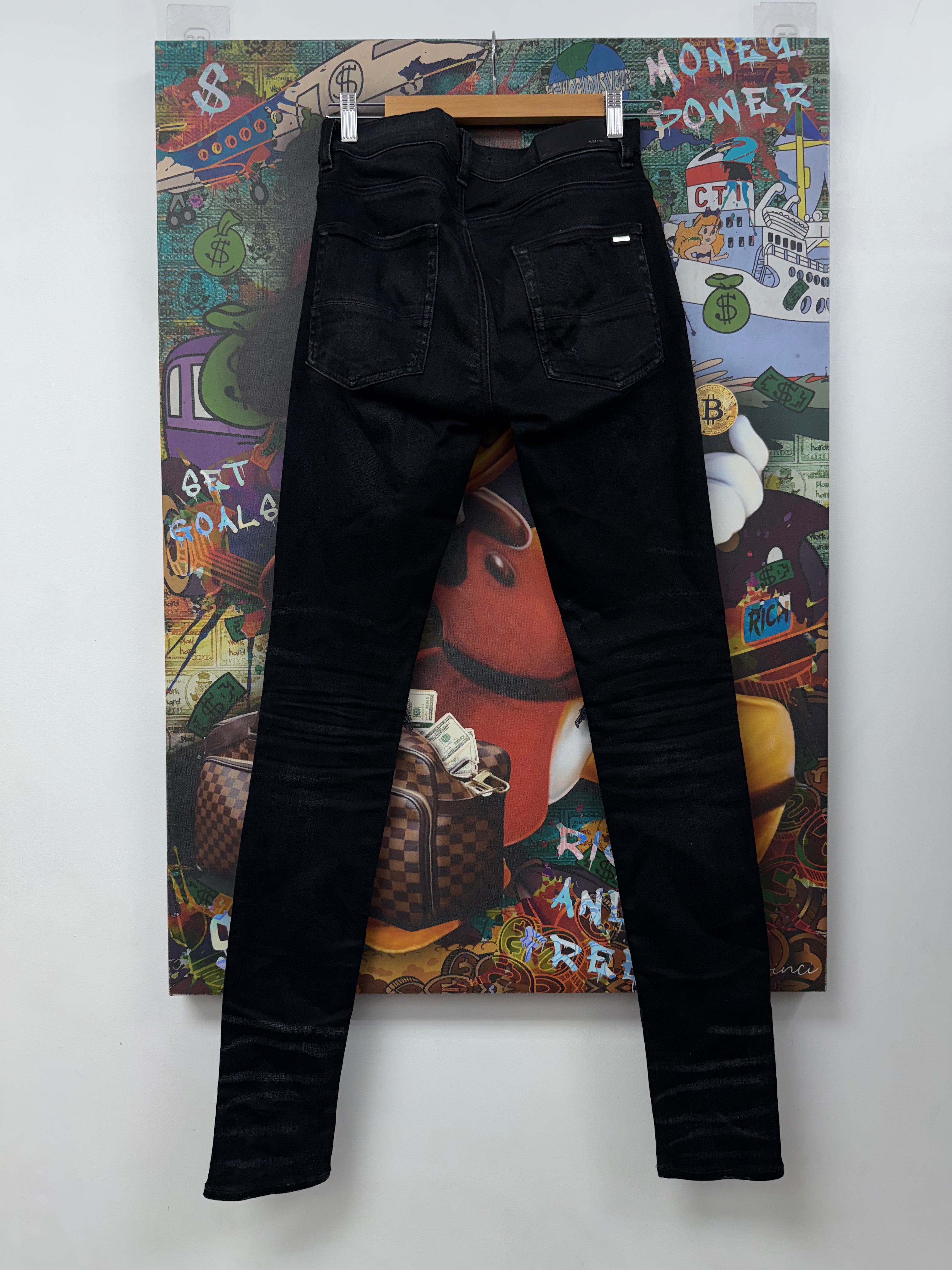 Amiri MX1 Black Wash Playboy Patch Jeans