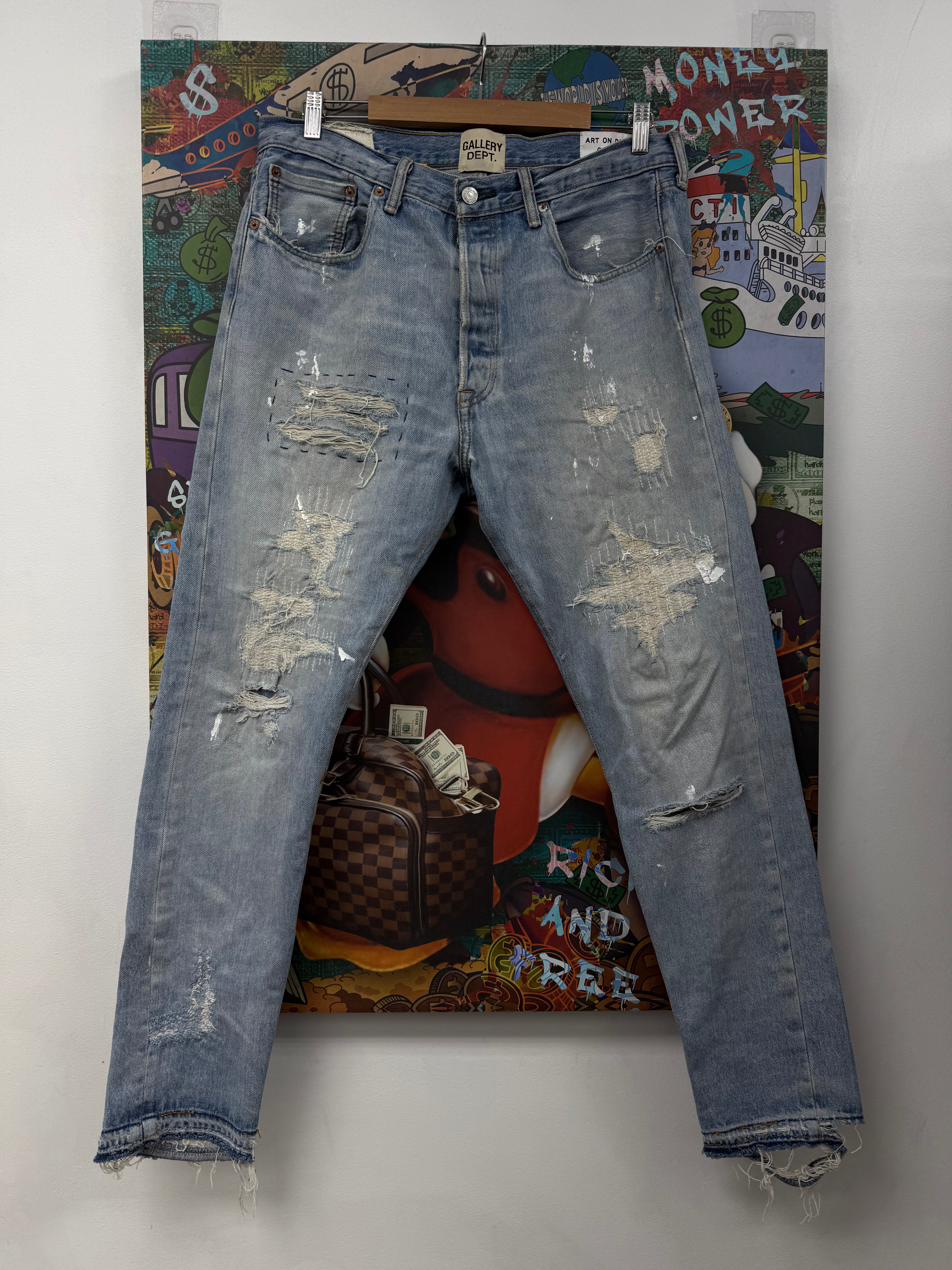Gallery Dept Light Wash Paint Splatter Jeans