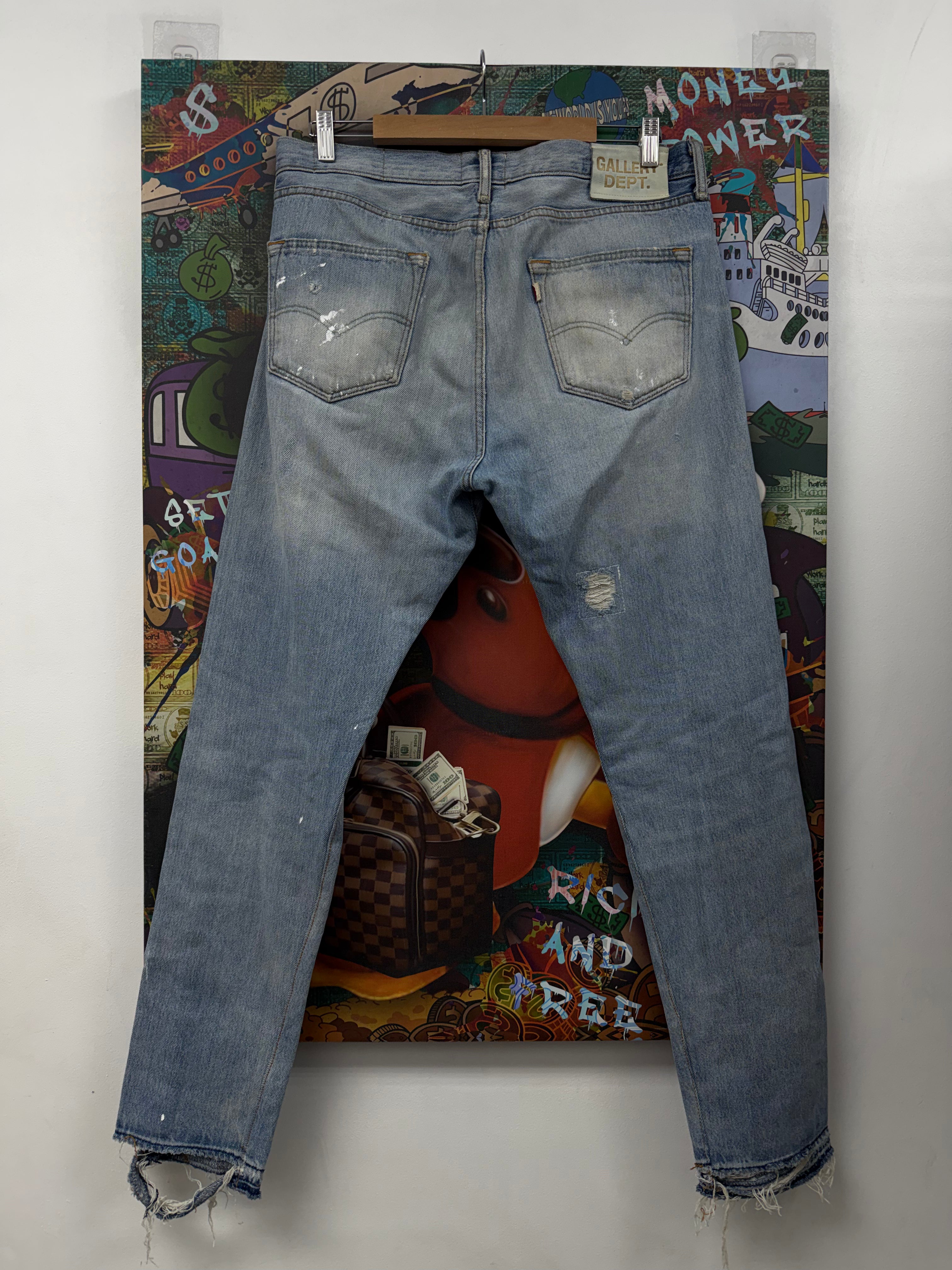 Gallery Dept Light Wash Paint Splatter Jeans