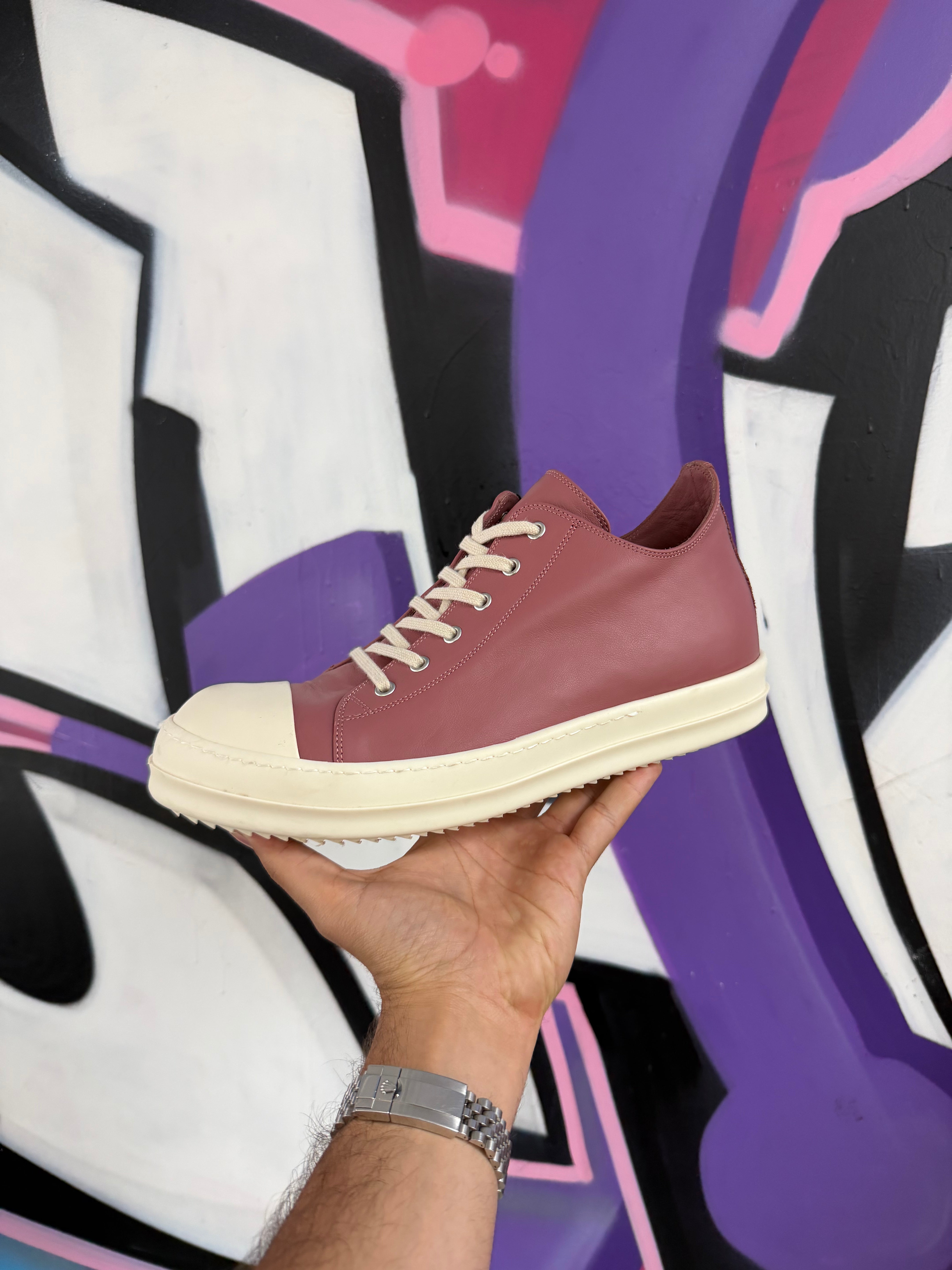 Rick Owens Thulian Pink Ramone Low Sneakers