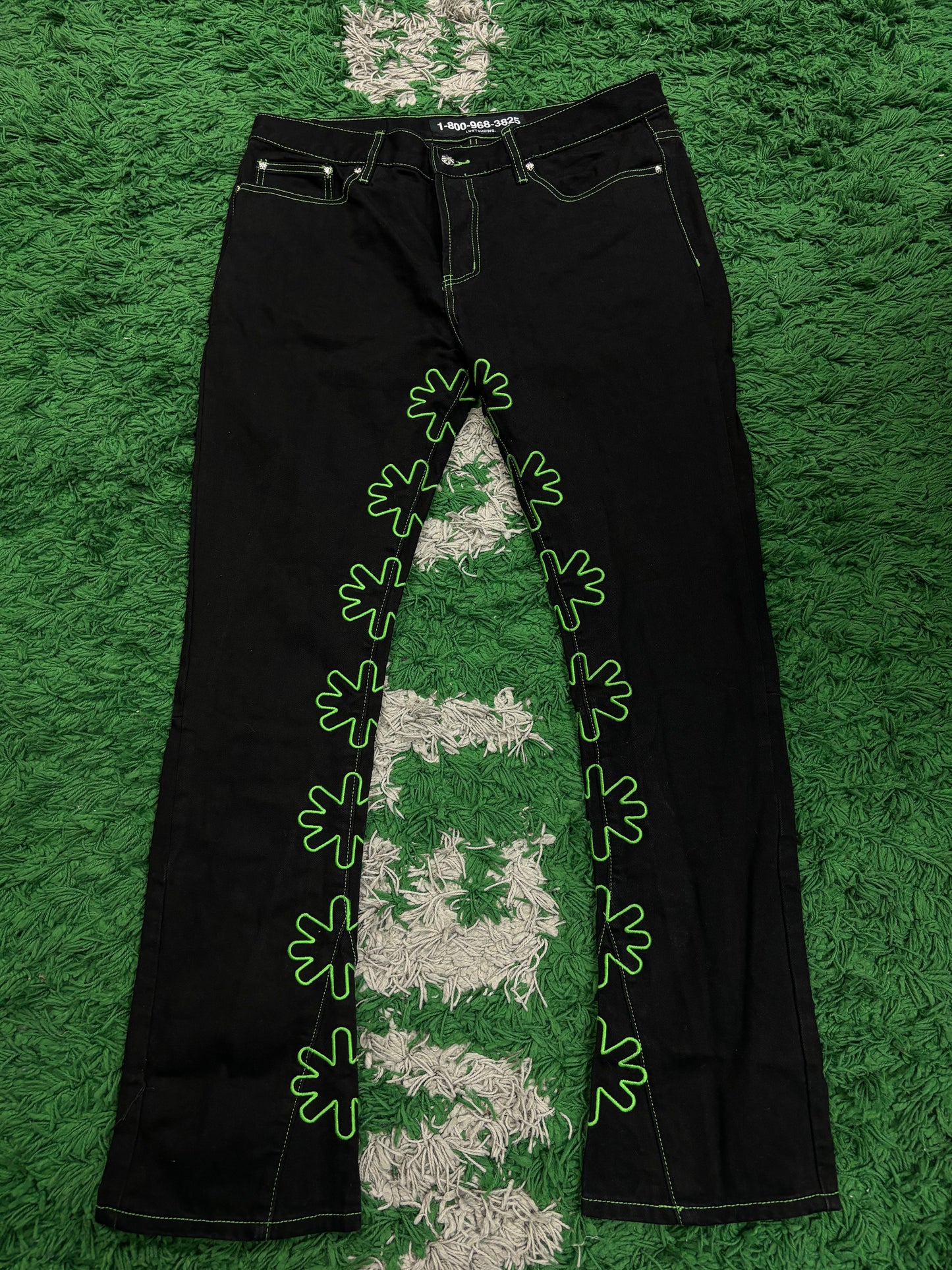 LOSTSHDWS Jeans Green Outline Used 38