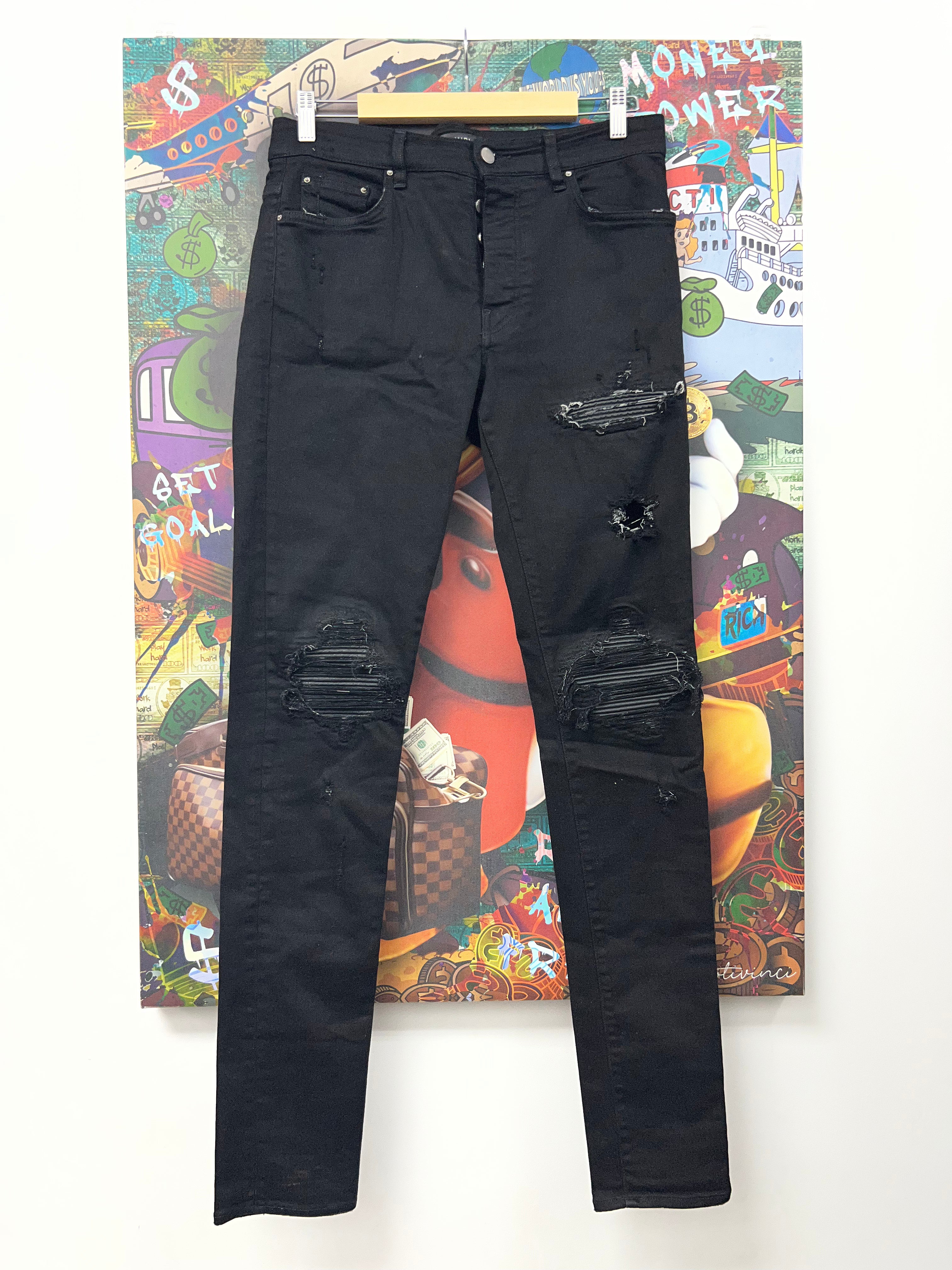 Amiri MX1 Black Black Patch Jeans