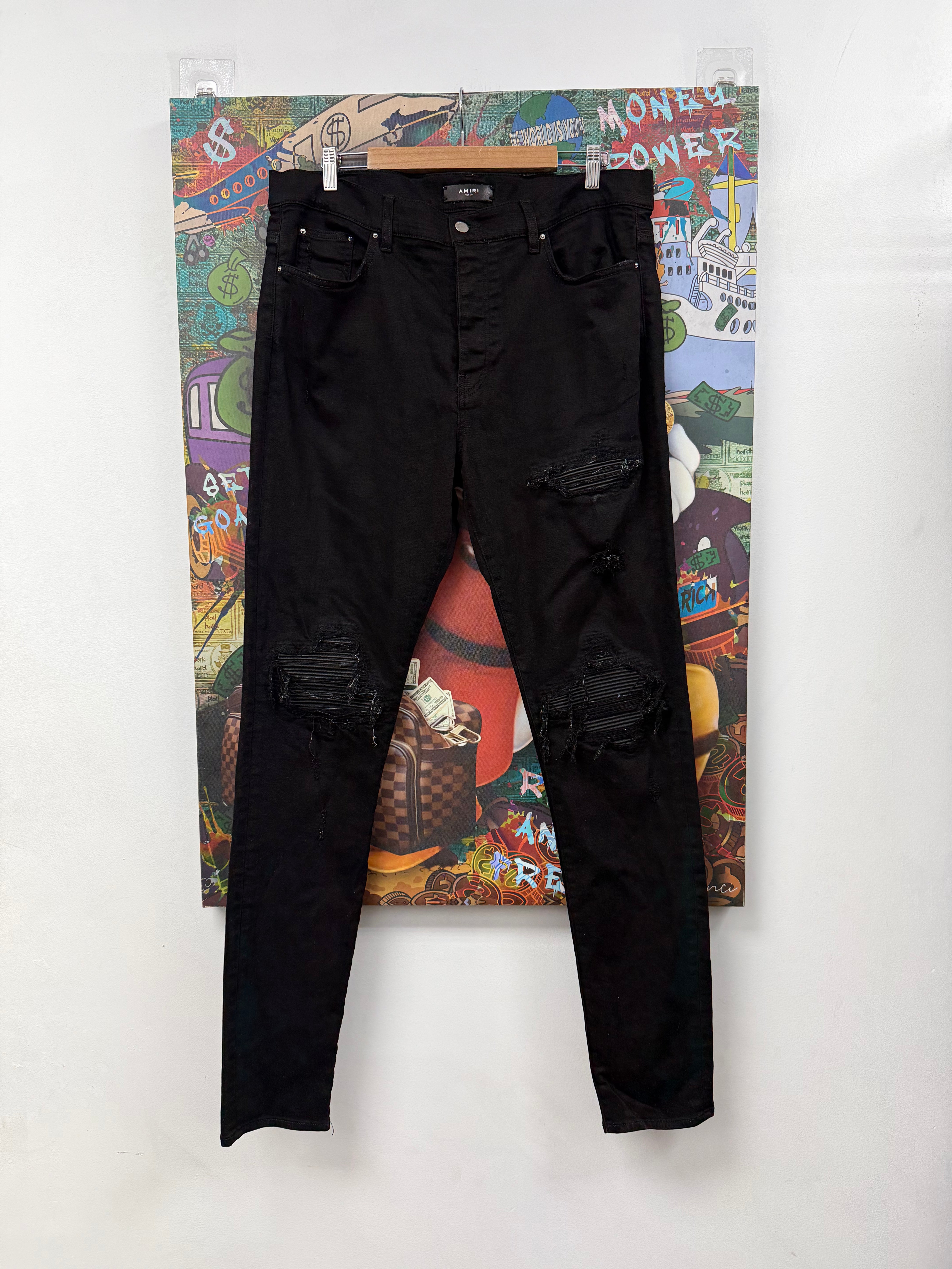 Amiri MX1 Black Black Patch Jeans