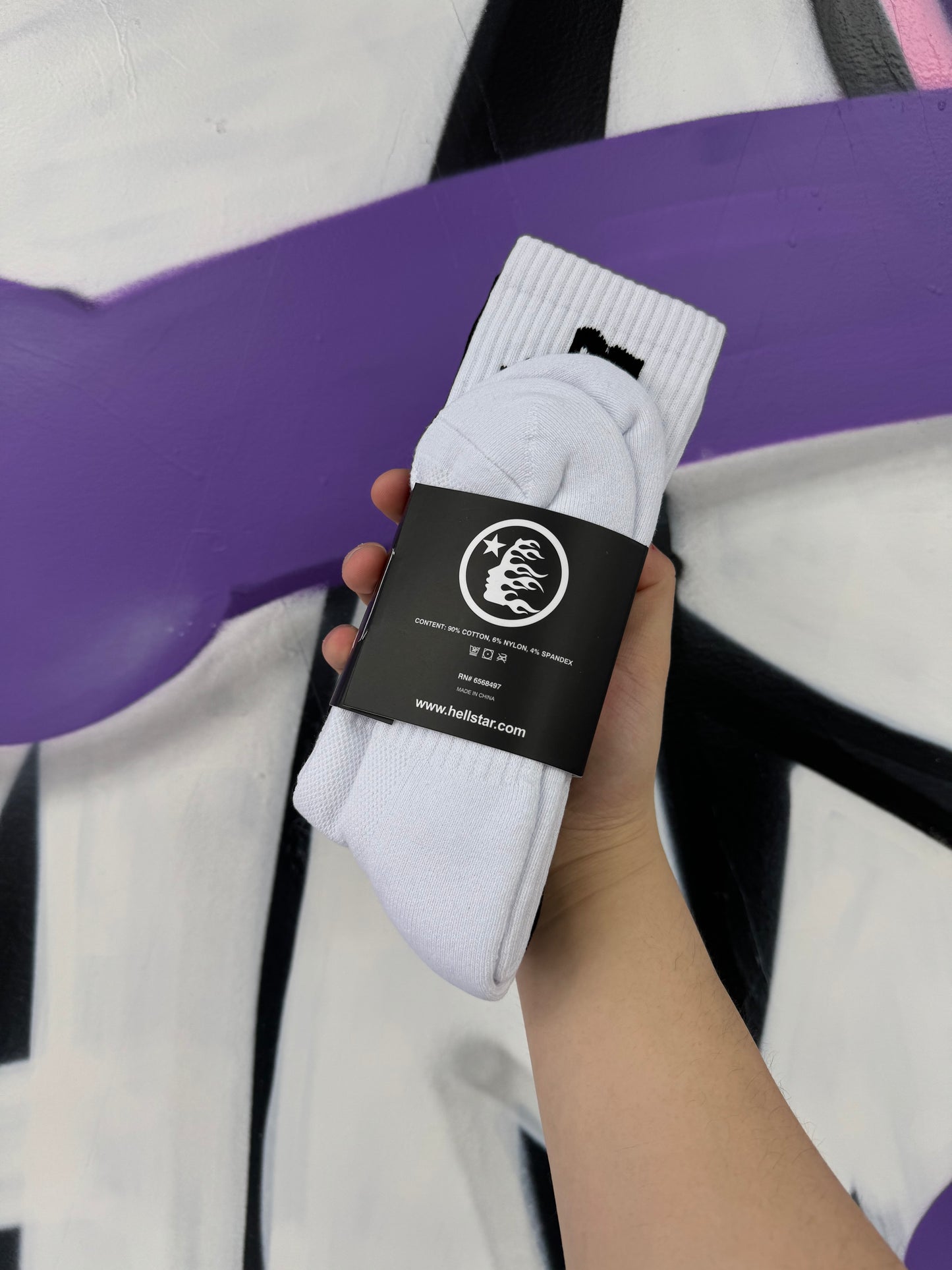 Hellstar Socks White Black 2-Pack New OS With Tags