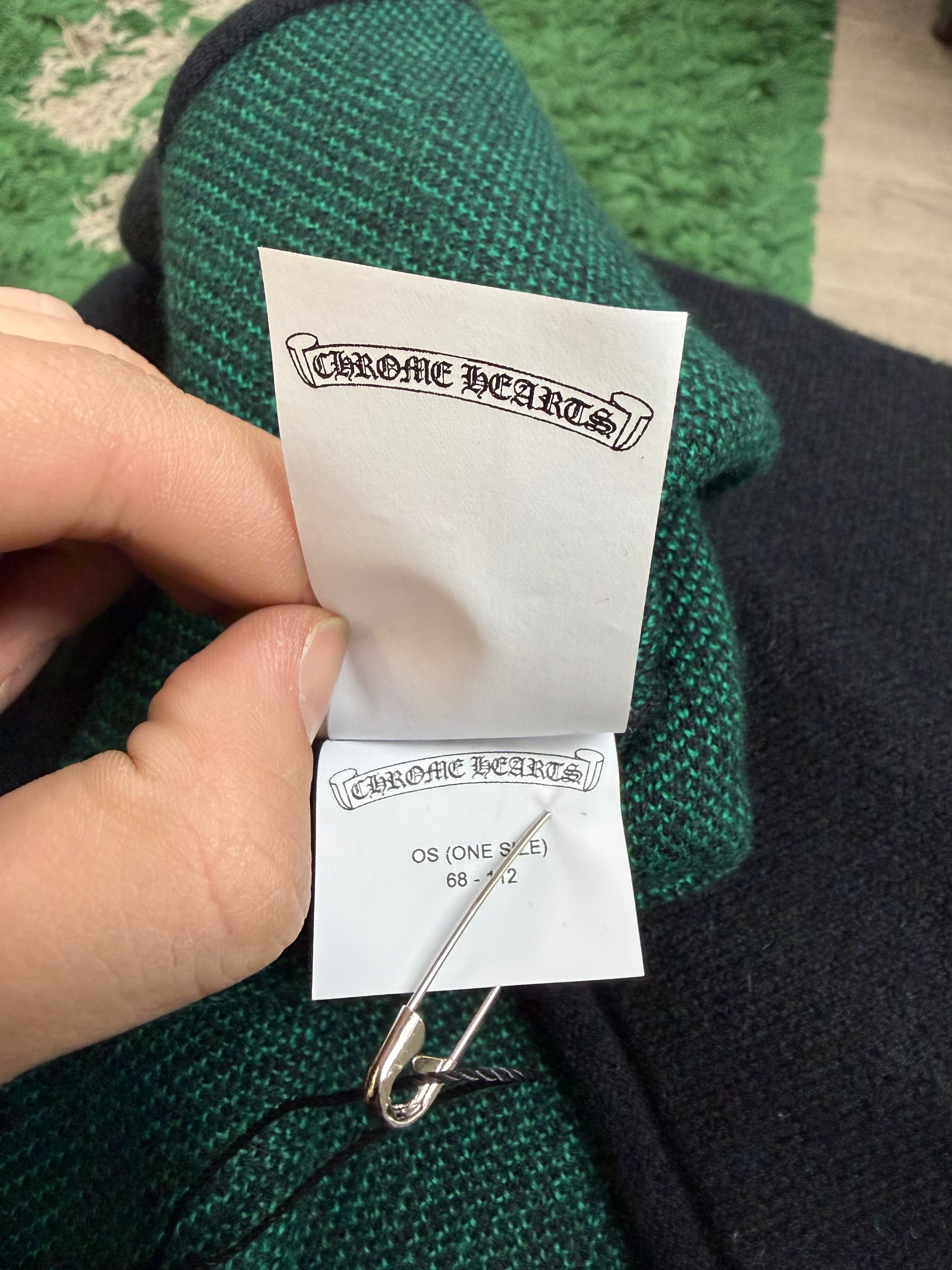 Chrome Hearts Black Green Scroll Logo Cashmere Sweater