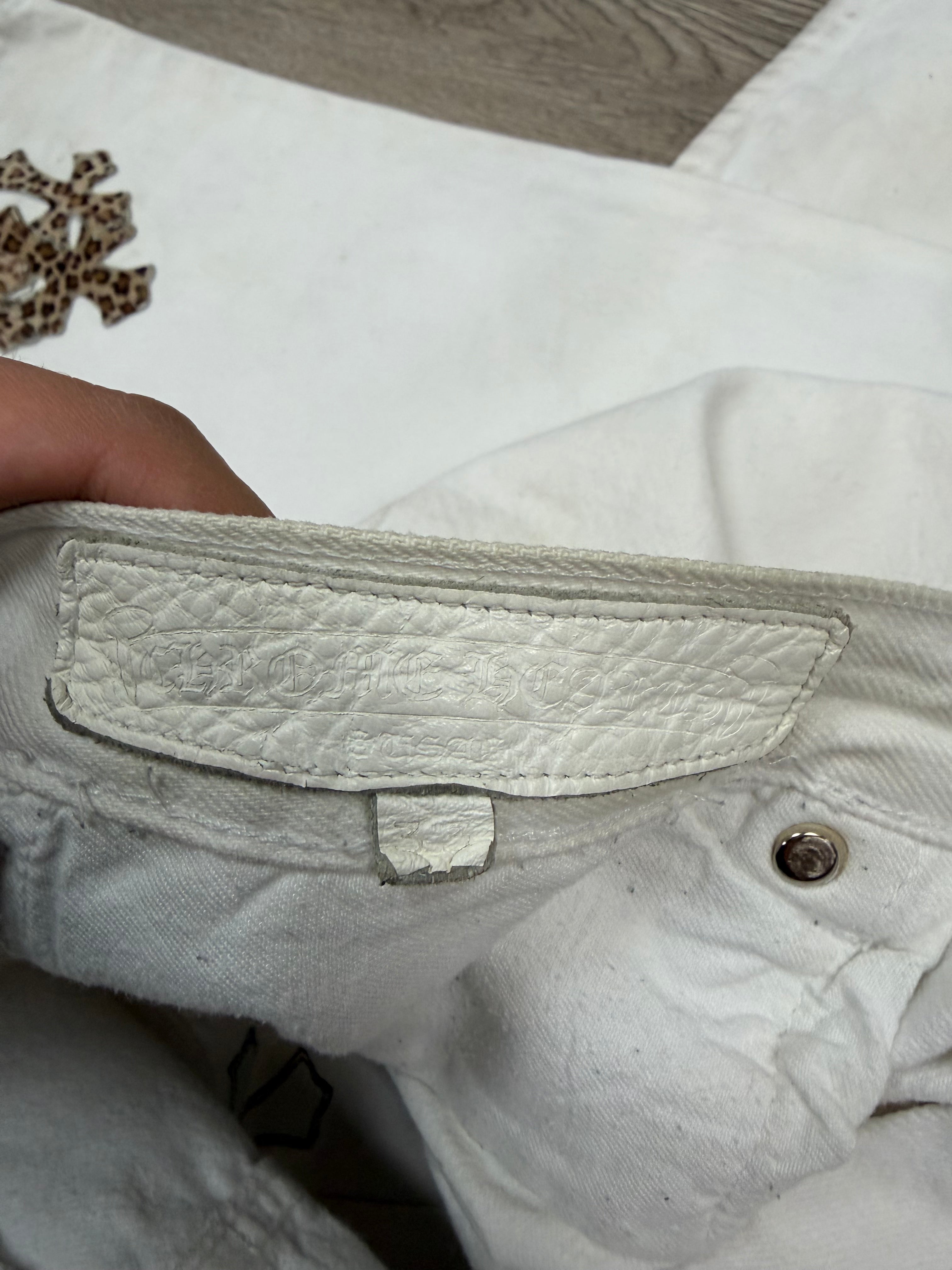 Chrome Hearts White Cheetah Patch Jeans