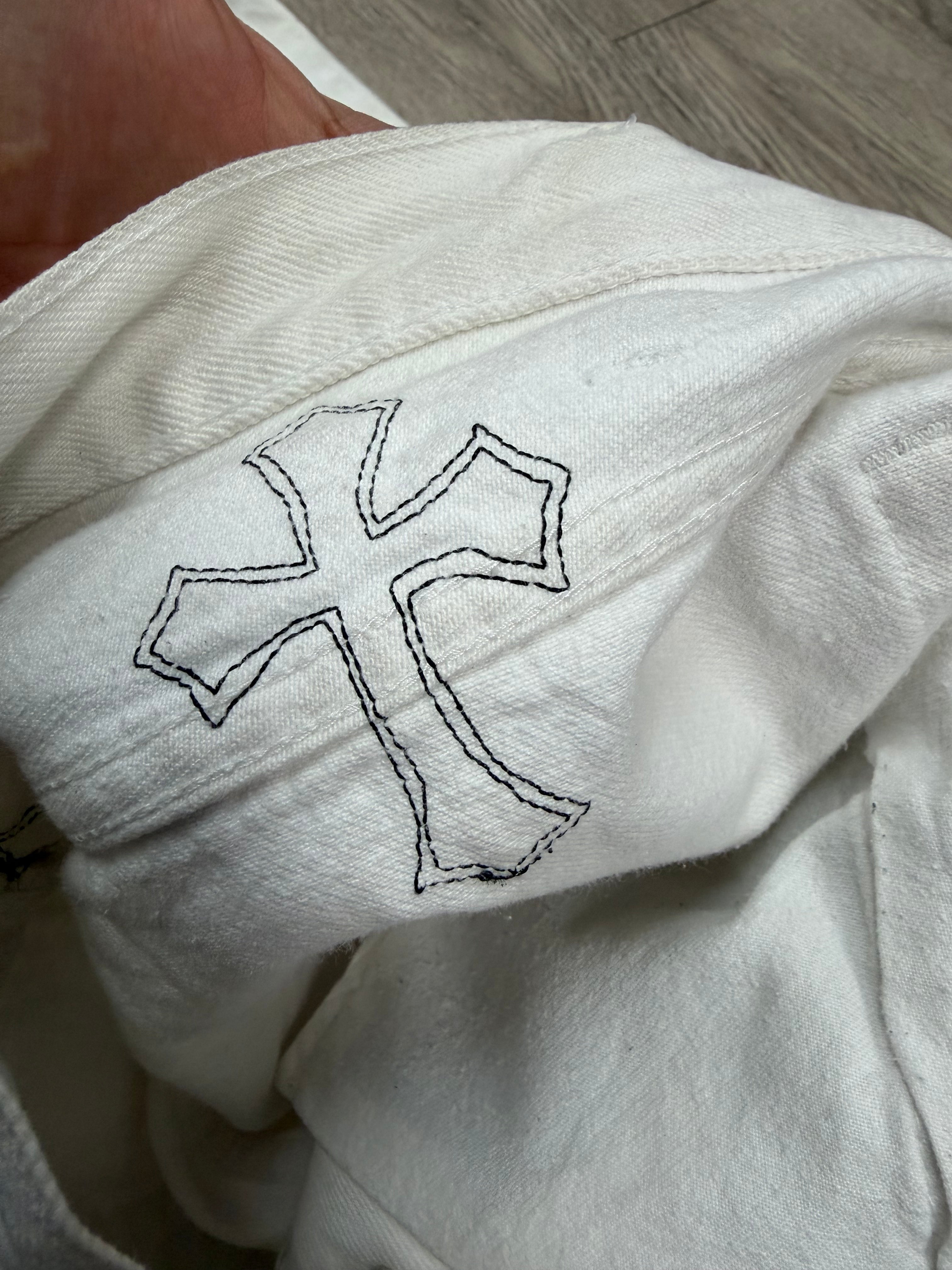 Chrome Hearts White Cheetah Patch Jeans