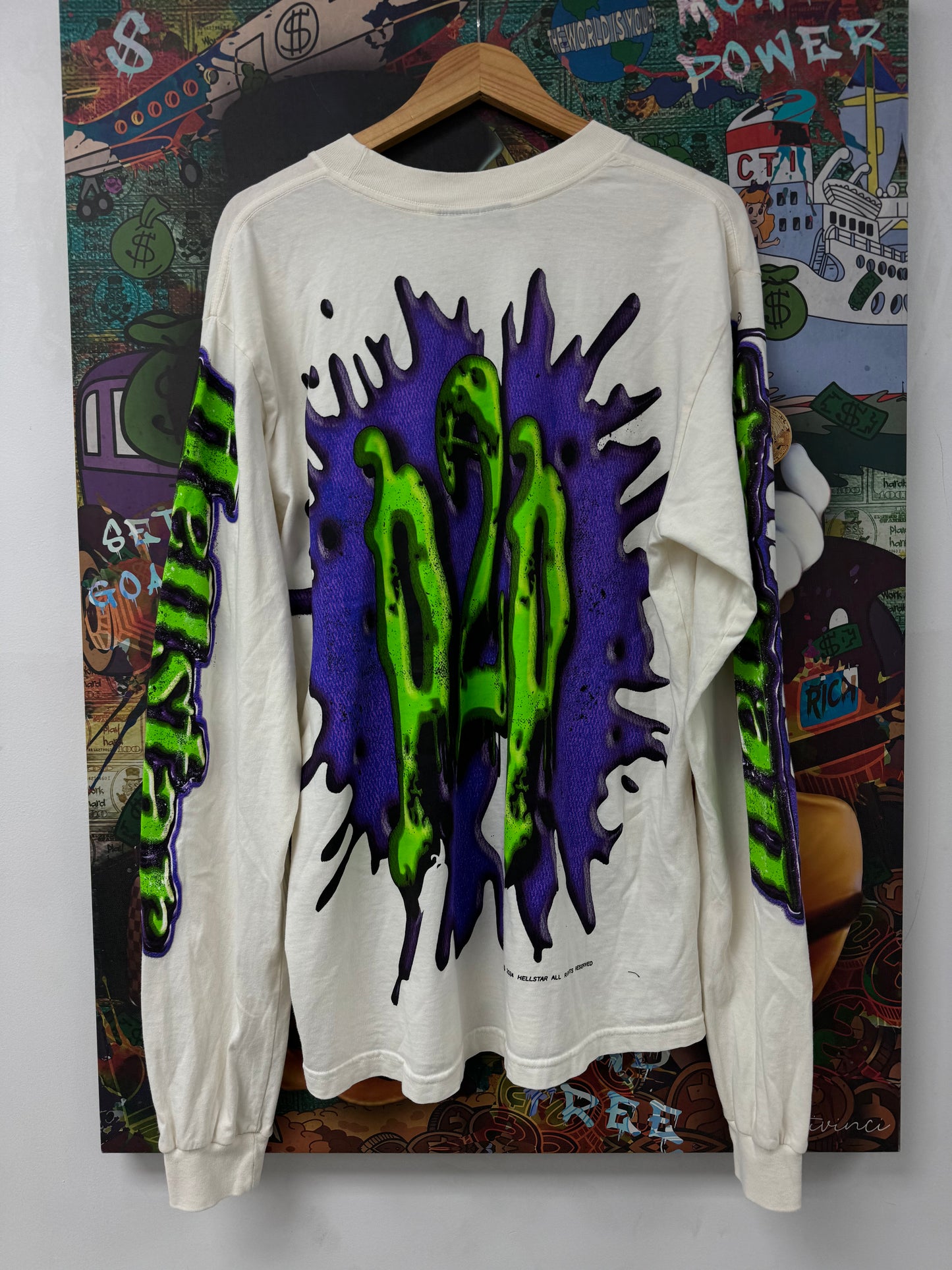 Hellstar LS Frankenstein Halloween Cream New Small With Tags