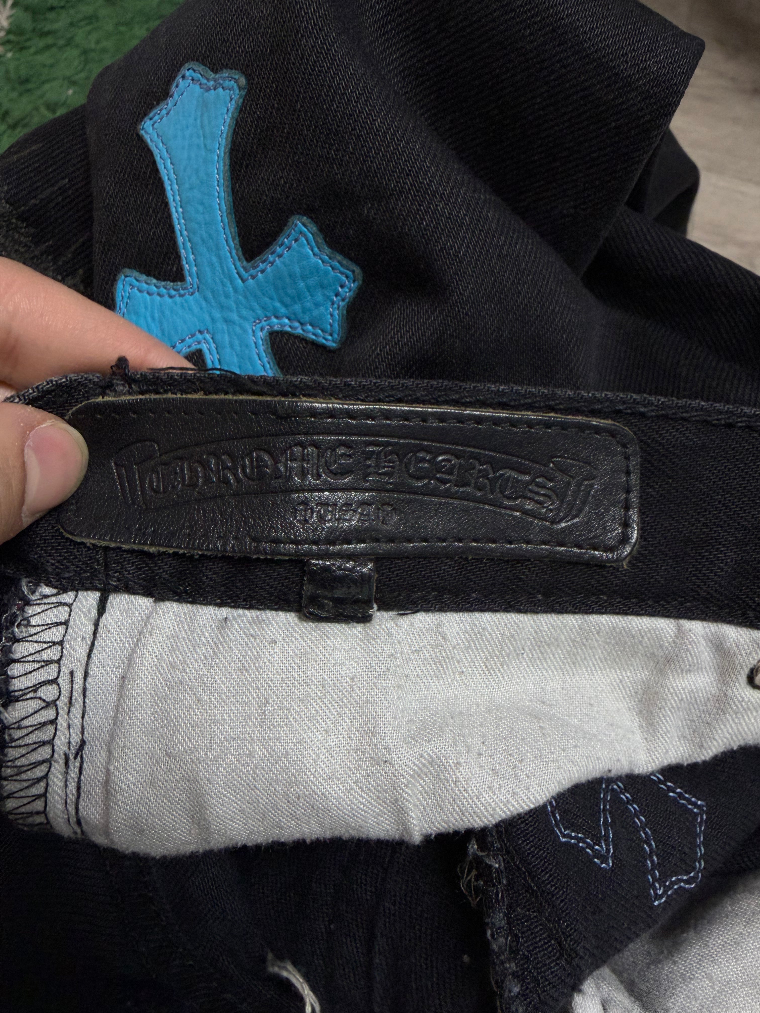 Chrome Hearts x Gallery Black Flare Blue Patch Jeans