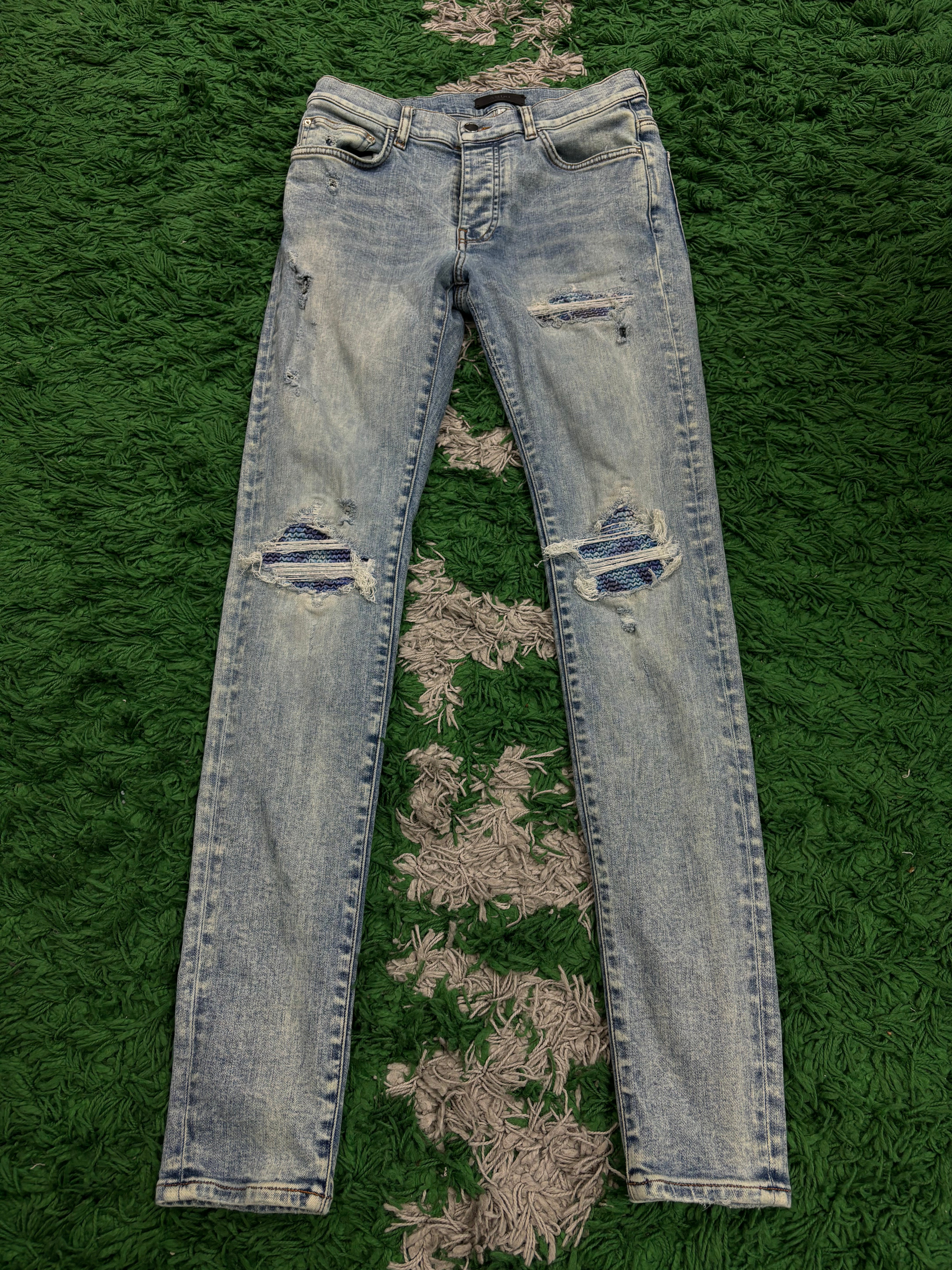 Amiri Mx1 Light Wash Aqua Patch Used 31