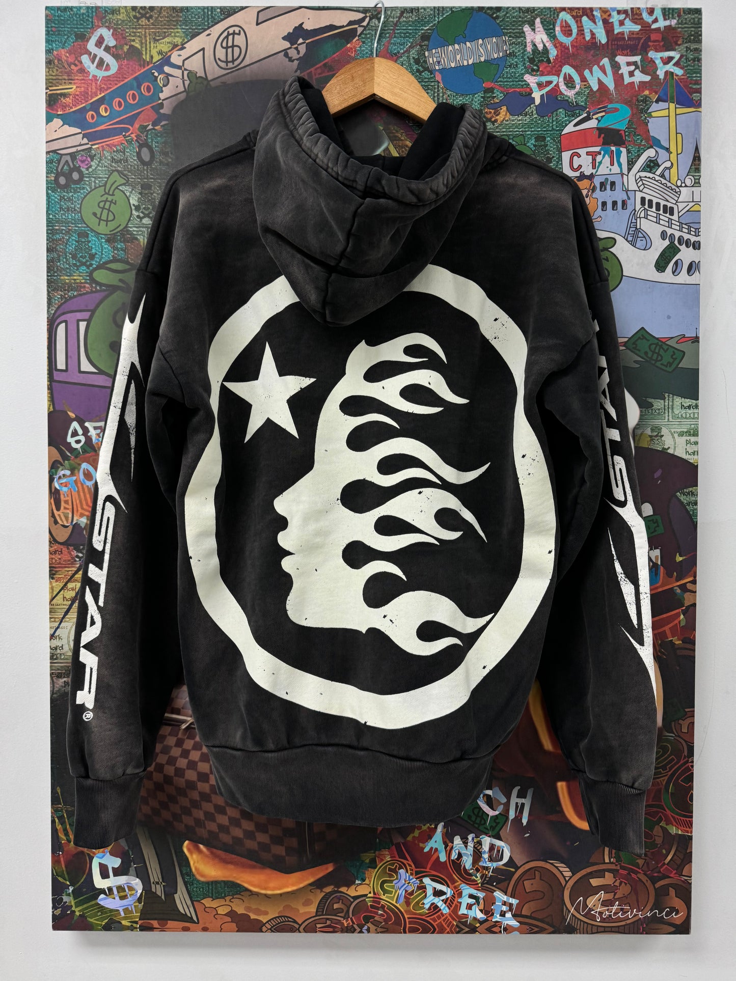Hellstar Face Logo Zip Up Black New Medium With Tags