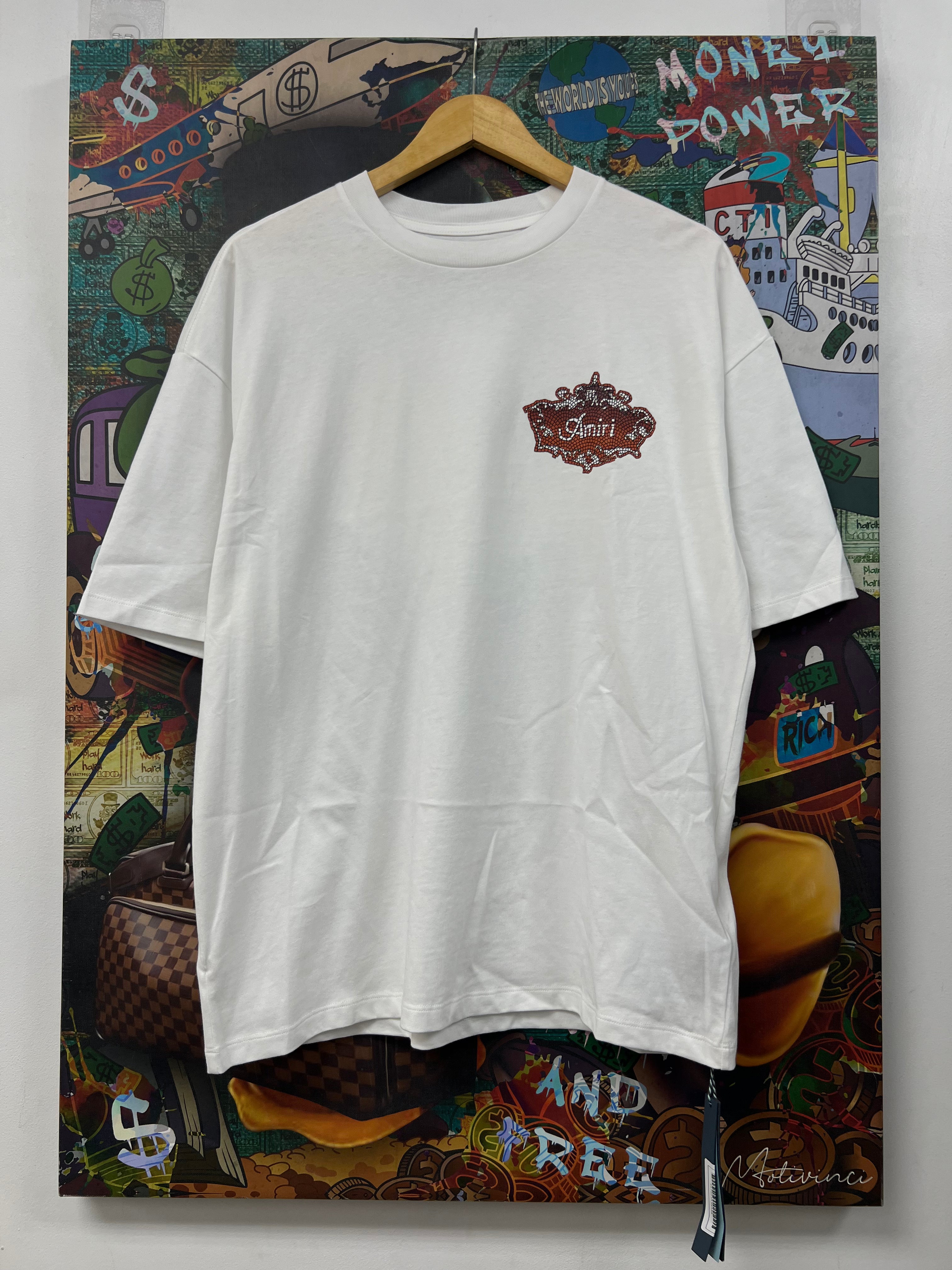 Amiri White Chateau Crest Logo Oversized Tee