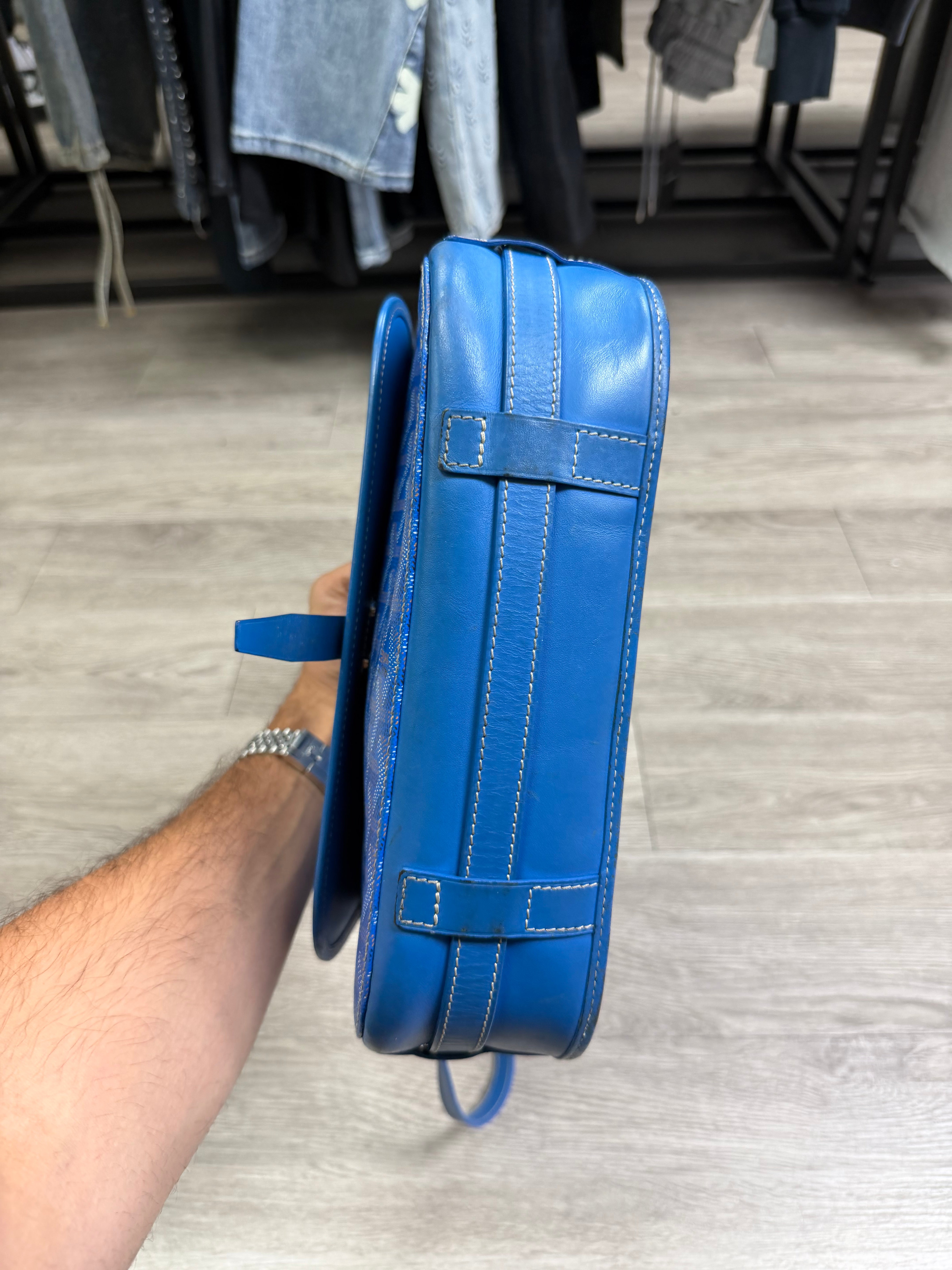 Goyard Blue Belvedere Bag