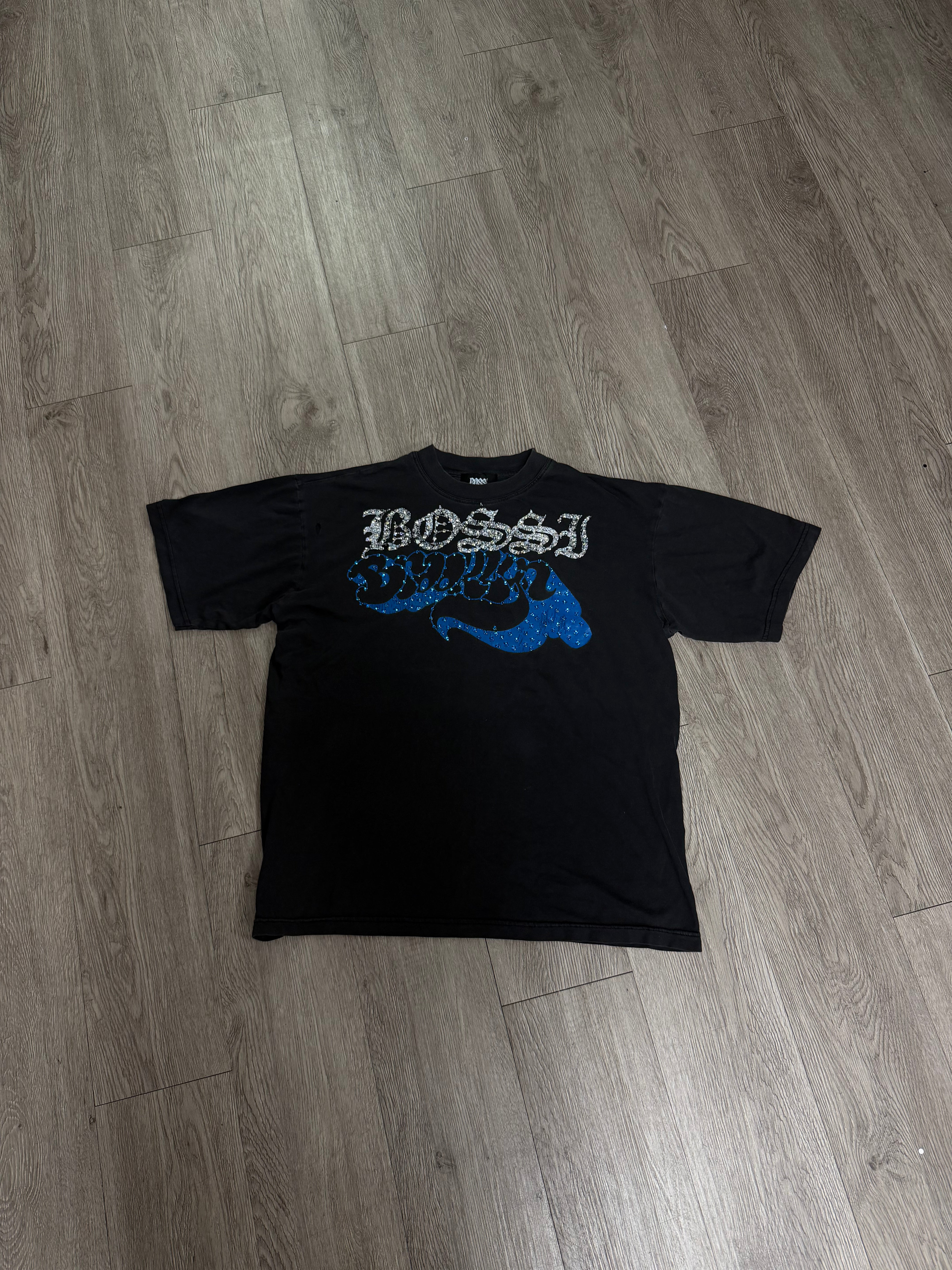 Bossi Black Blue Brooklyn Rhinestone Tee