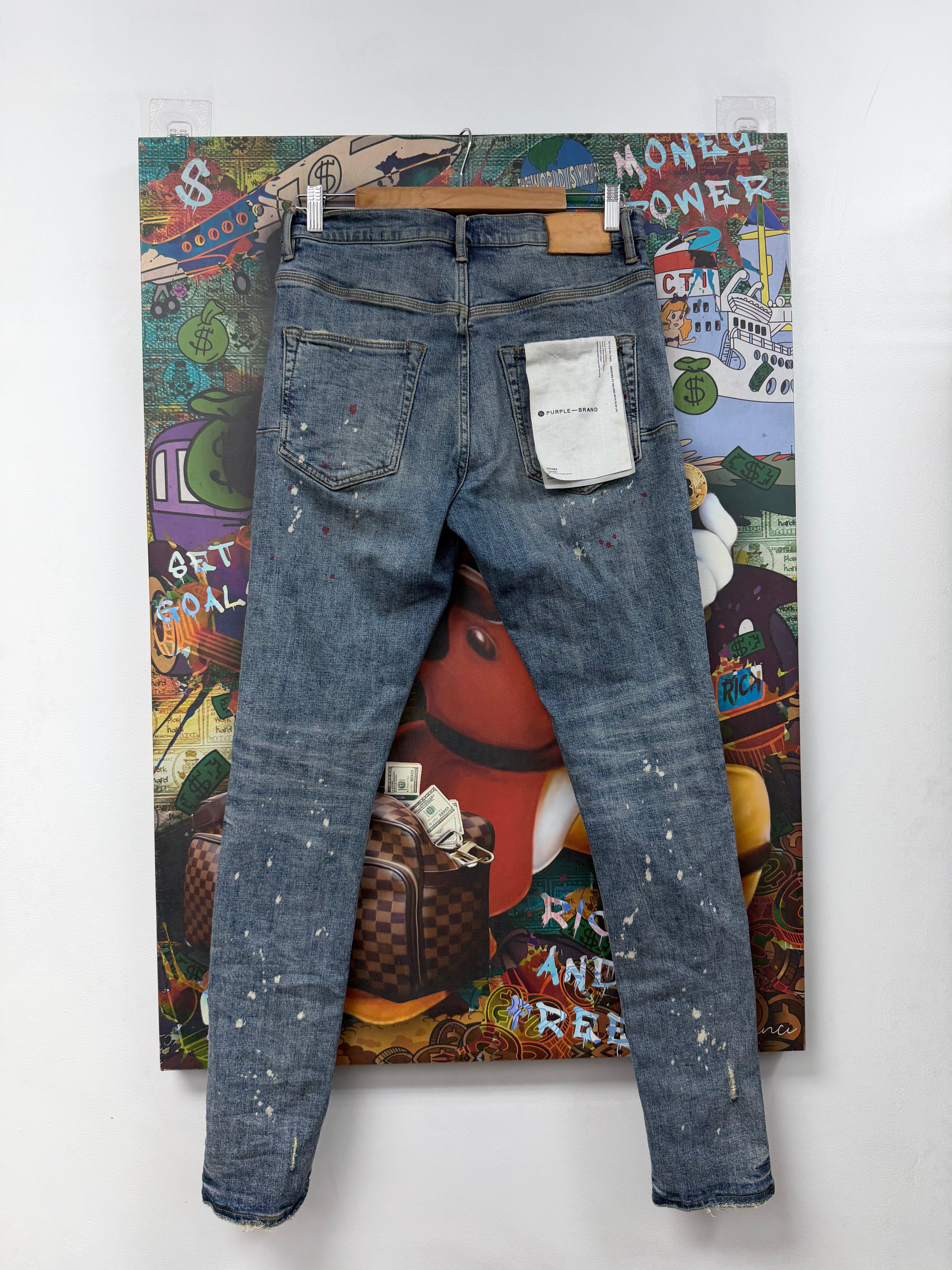 Purple Brand Dark Wash Splatter Jeans