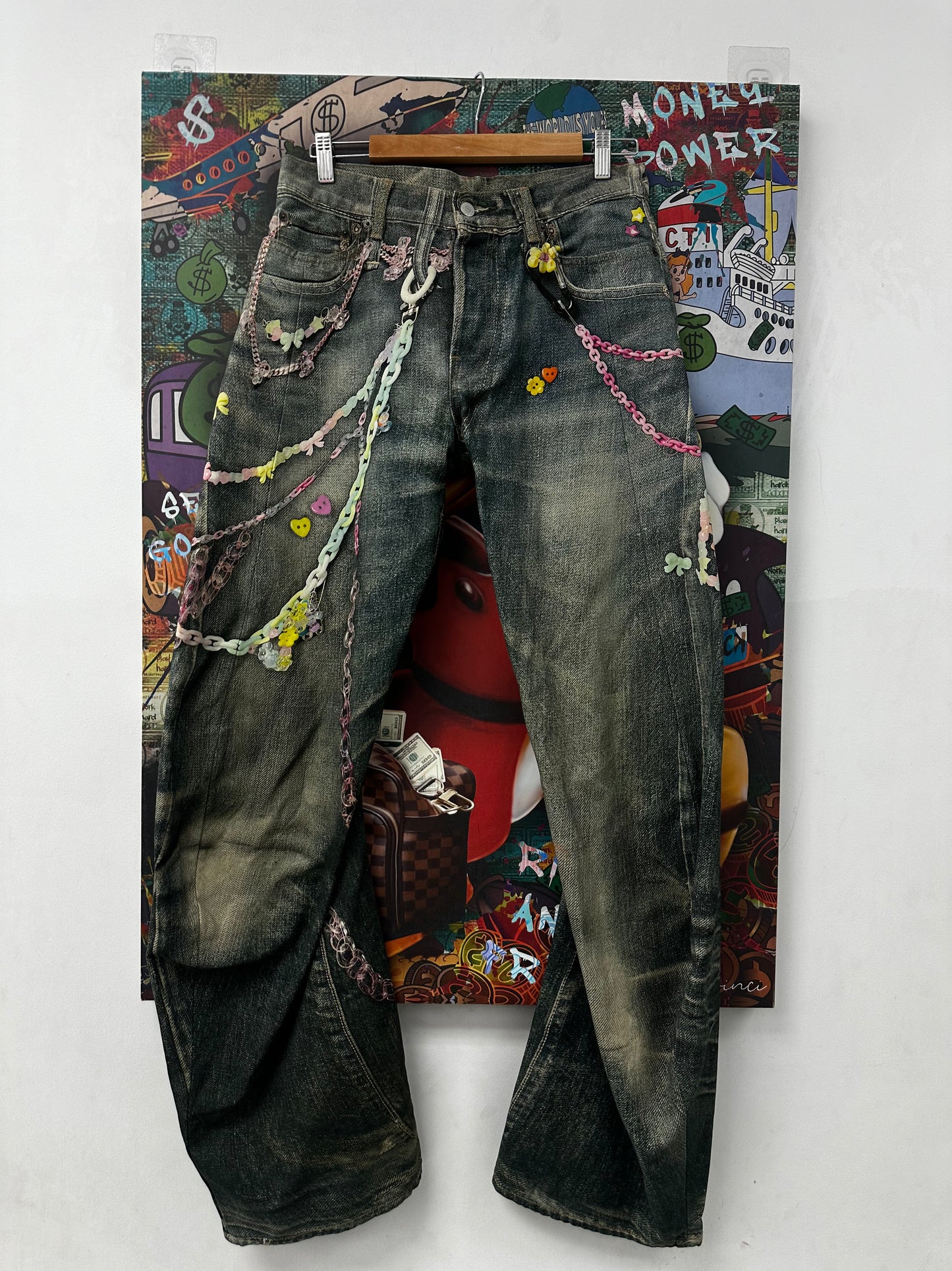 ACNE Studios Jeans Kawaii Key Chain Illusion Denim New 46 (32) With Tags