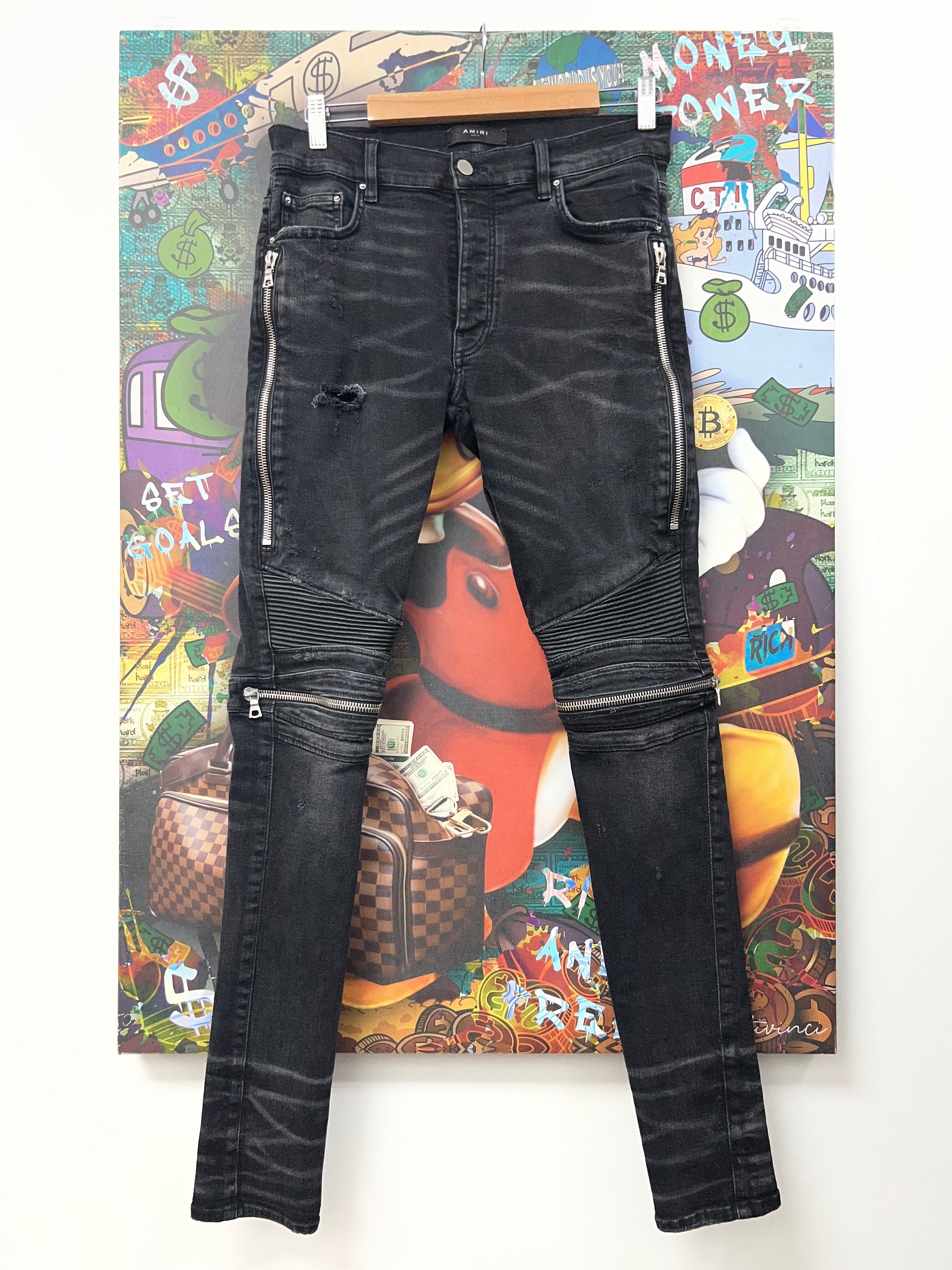 Amiri MX2 Black Black Patch Jeans