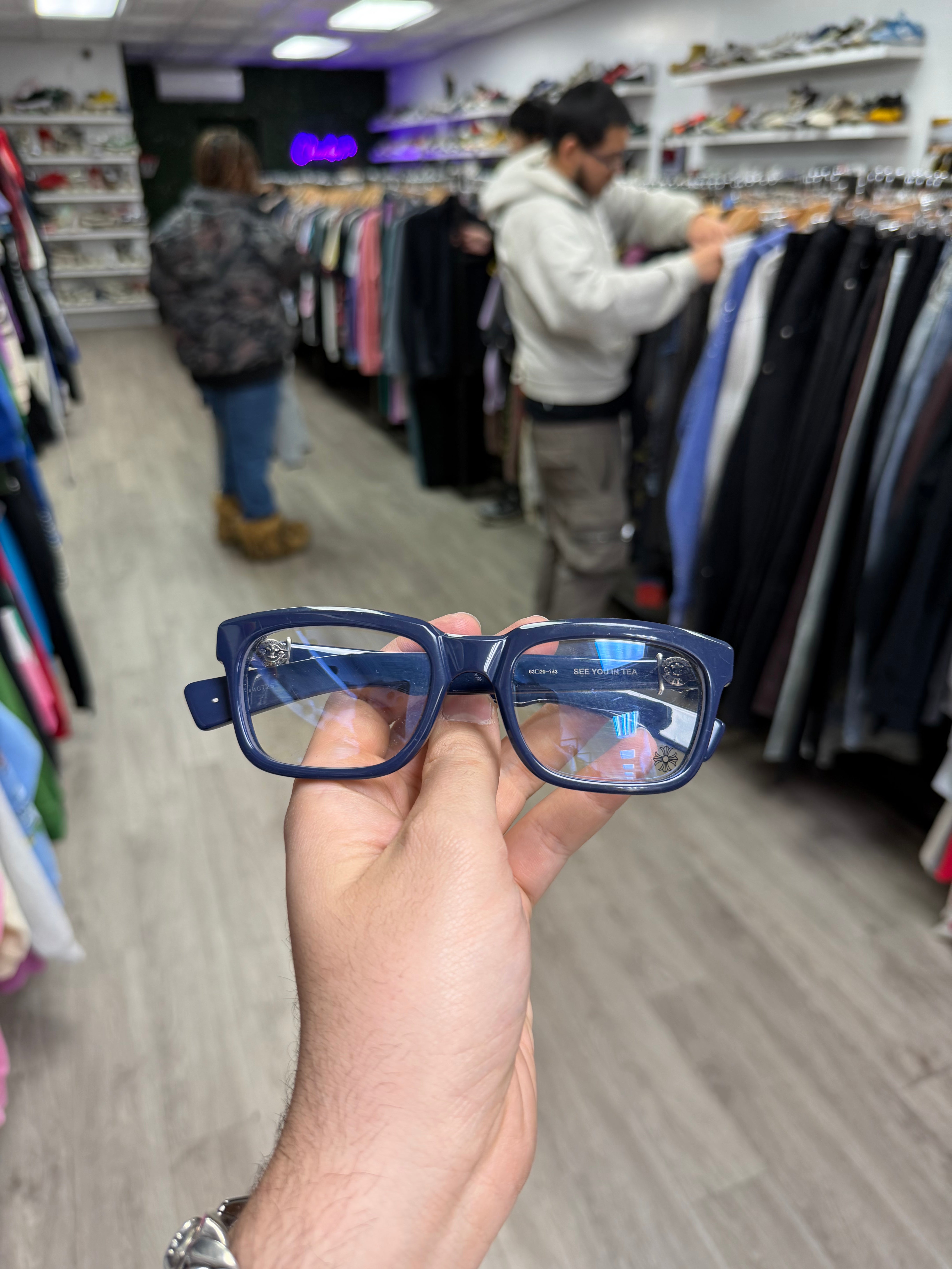 Chrome Hearts Navy CUNT Glasses