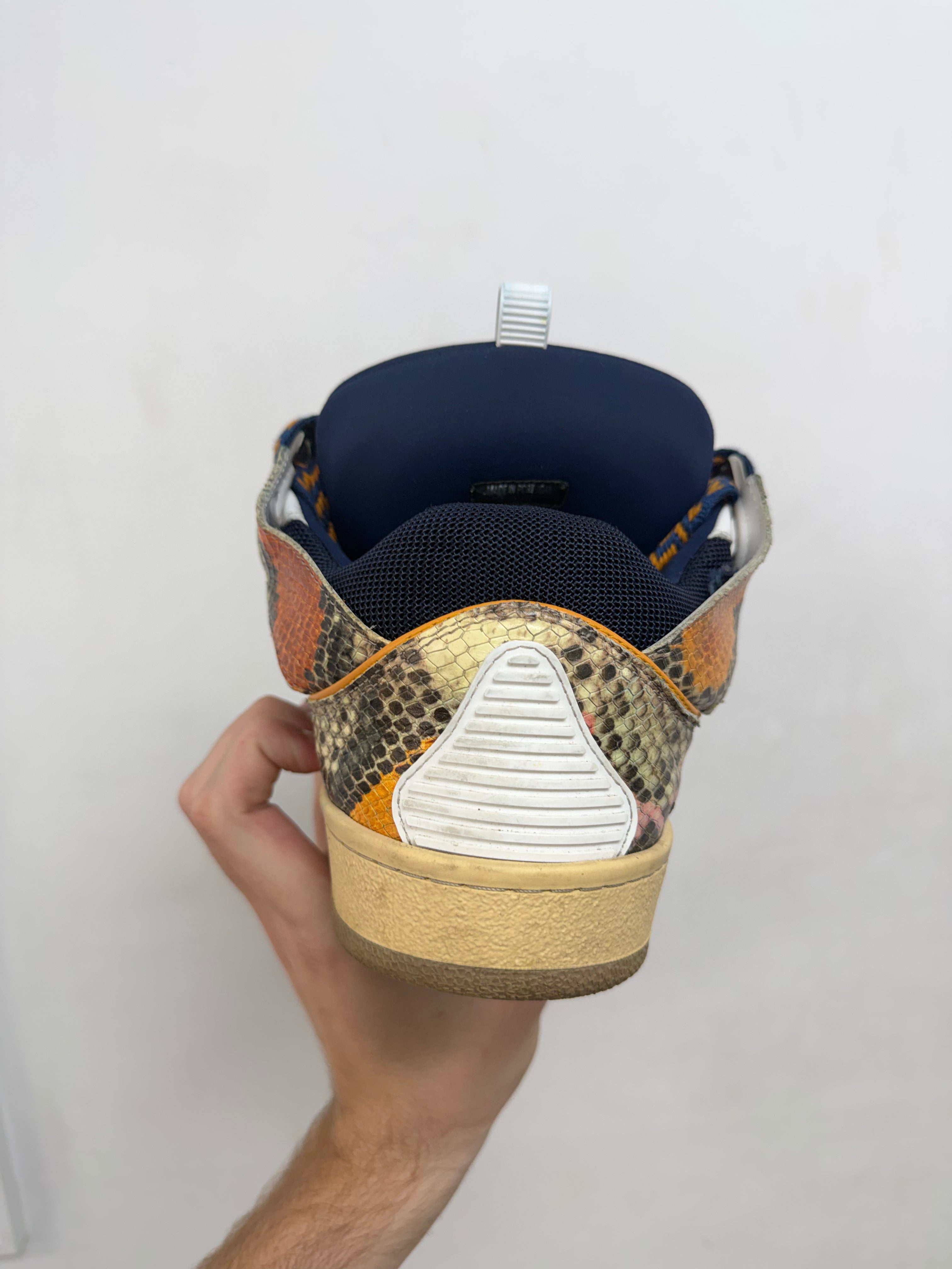 Lanvin Snakeskin Multi Curb Sneakers