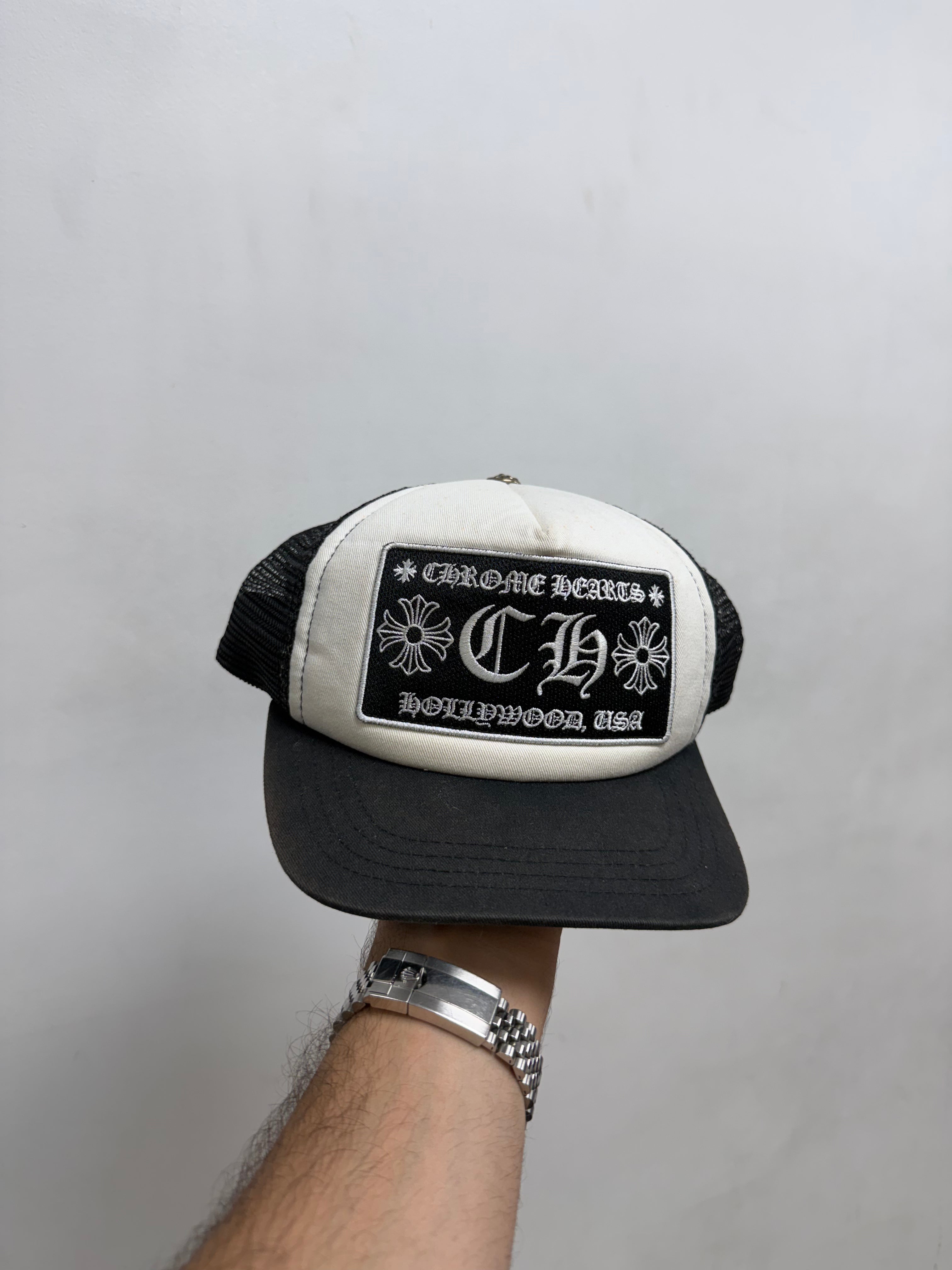 Chrome Hearts White CH Hollywood Hat