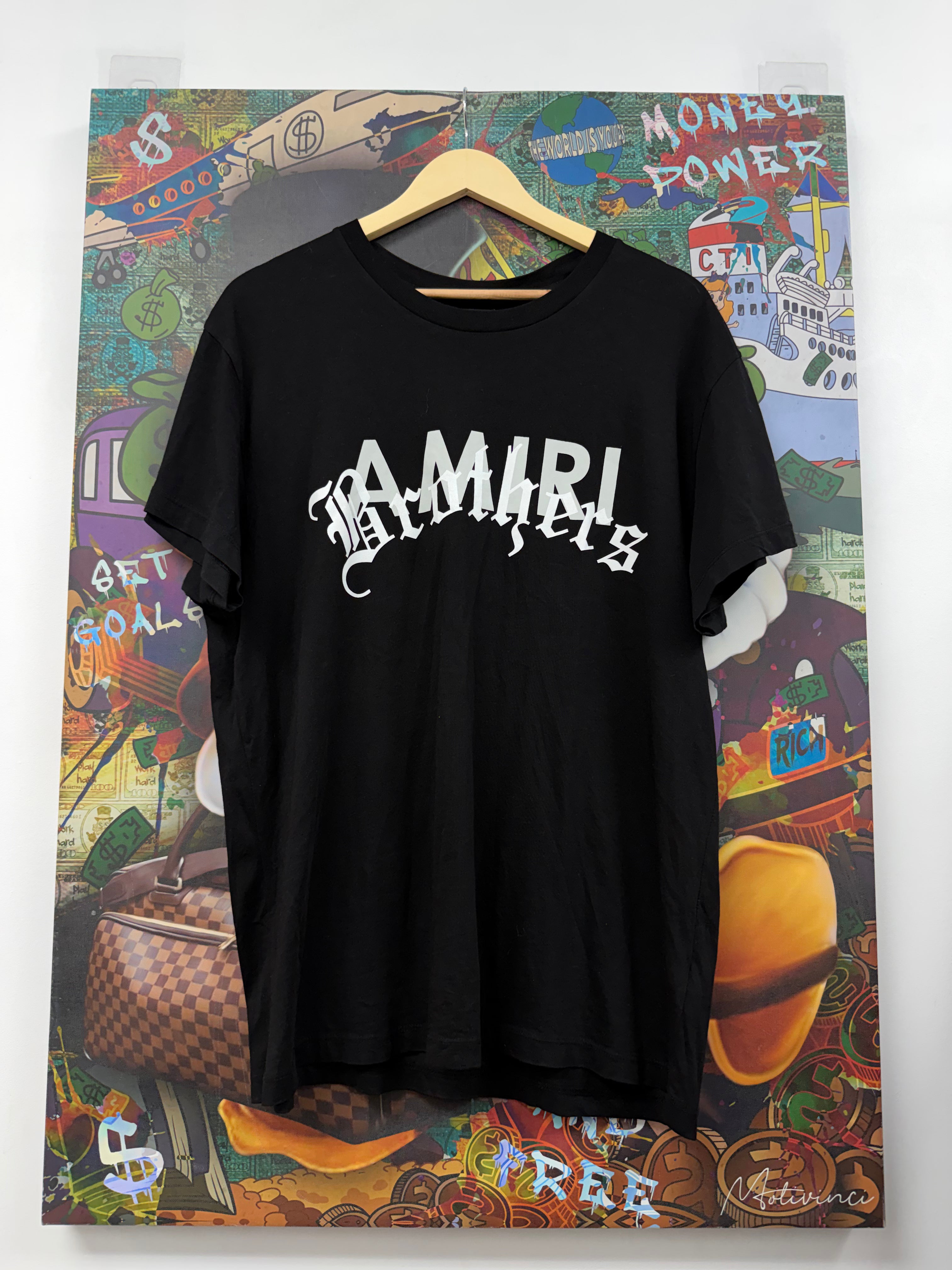 Amiri Black White Brothers Tee
