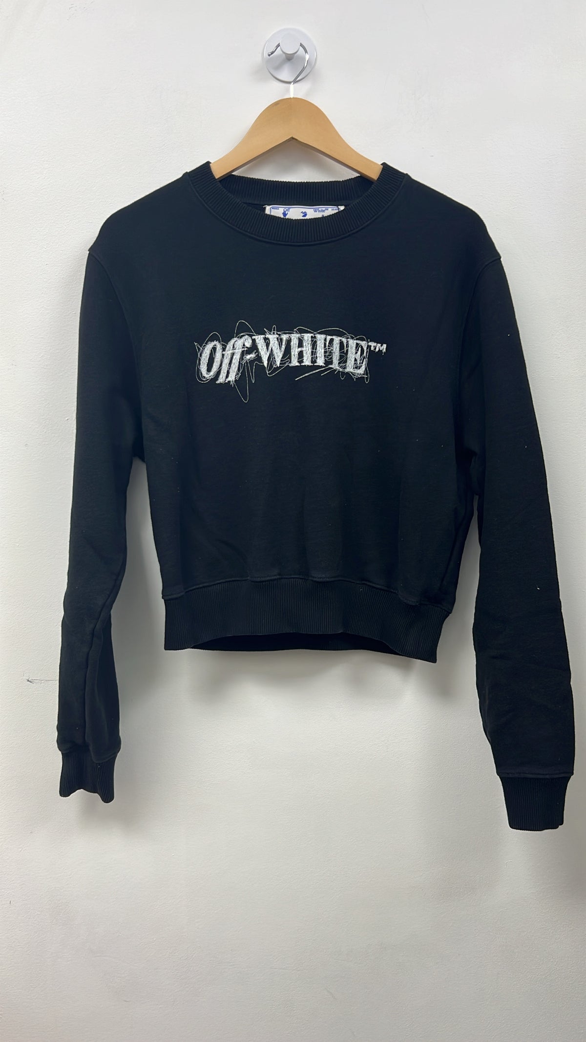 Off White Black White Scribble Logo Crewneck