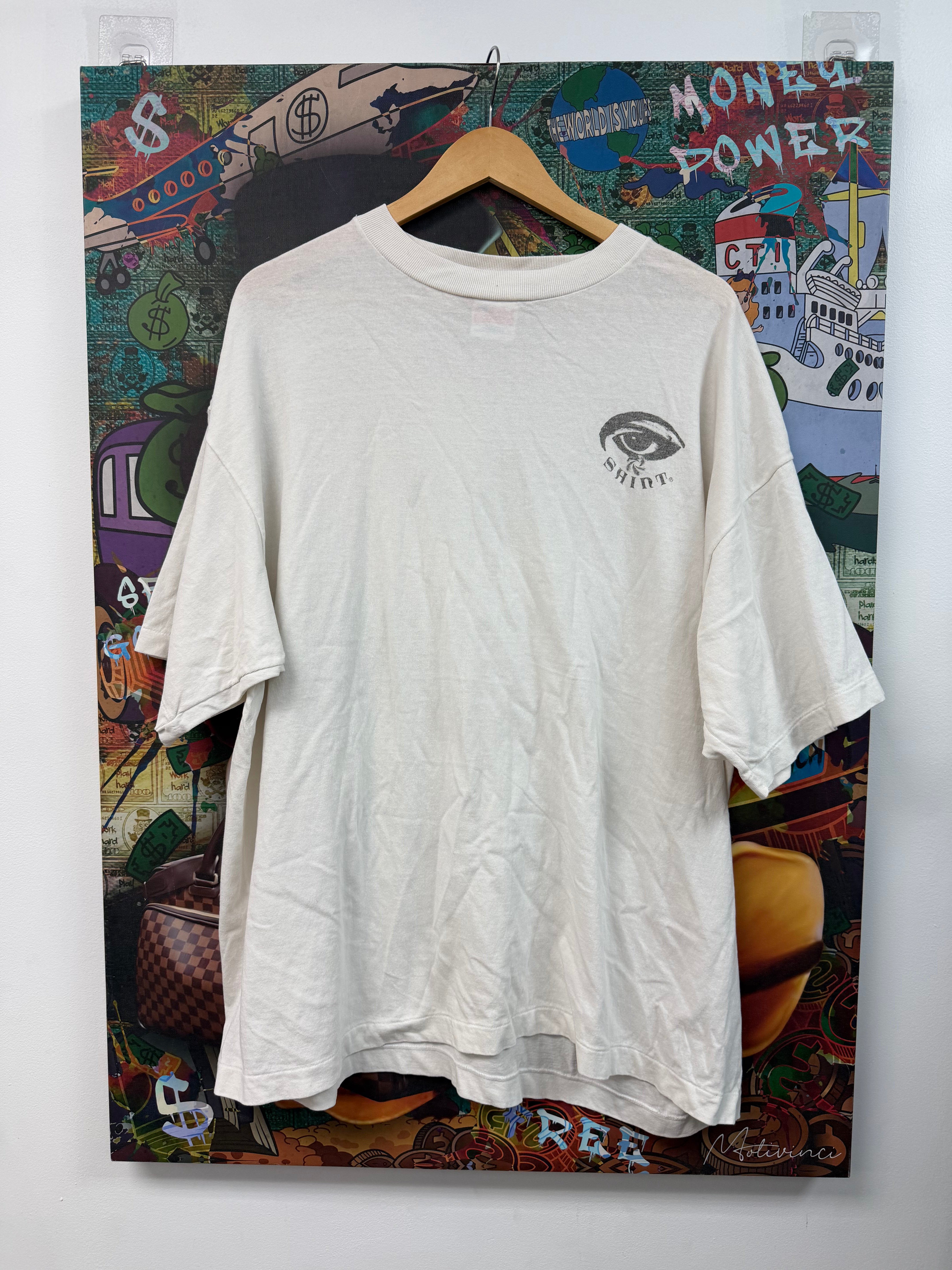 Saint Michael White Global Frequency Tee