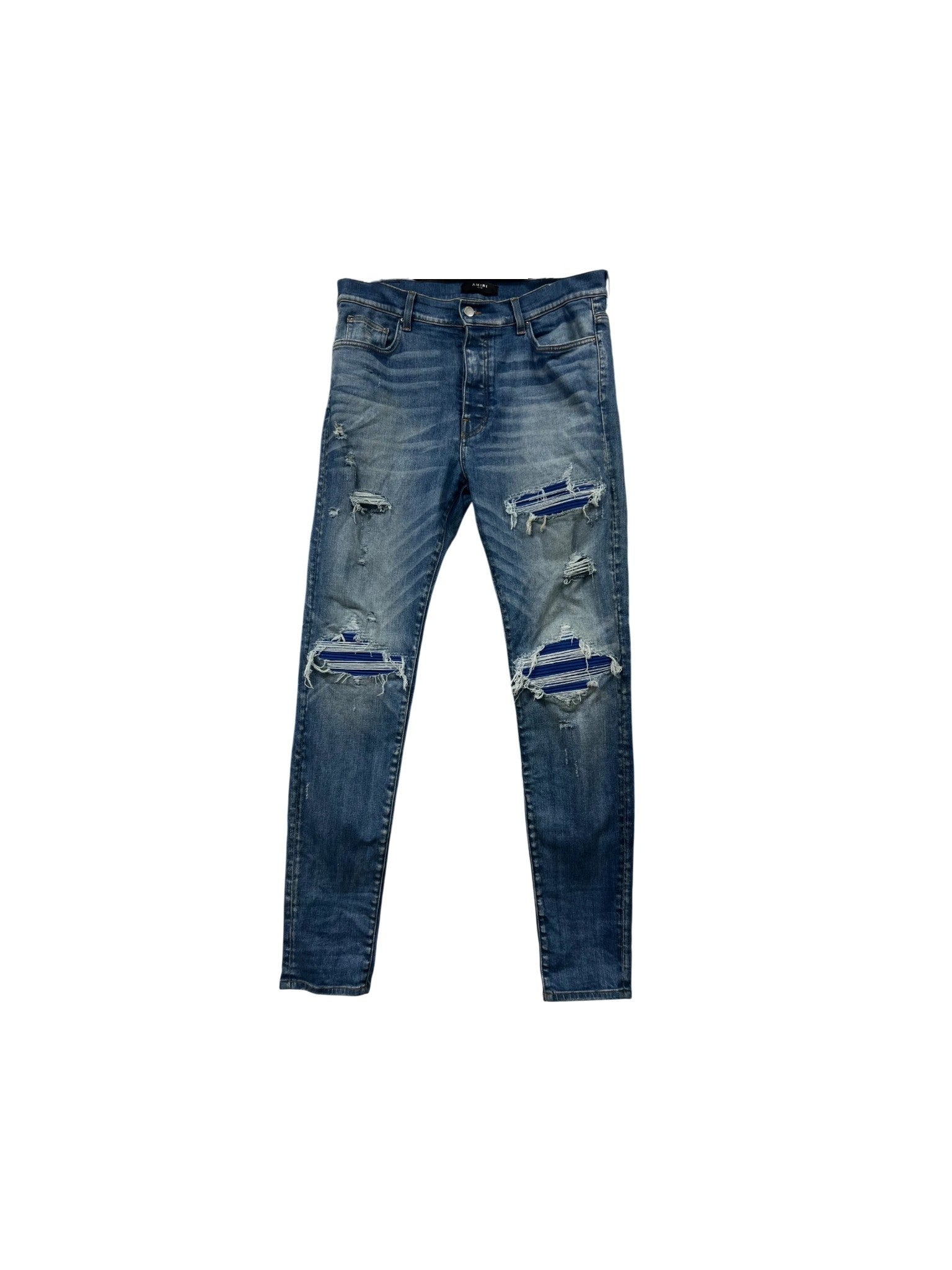 Amiri "Mx1" Suede Light Wash & Blue Jeans