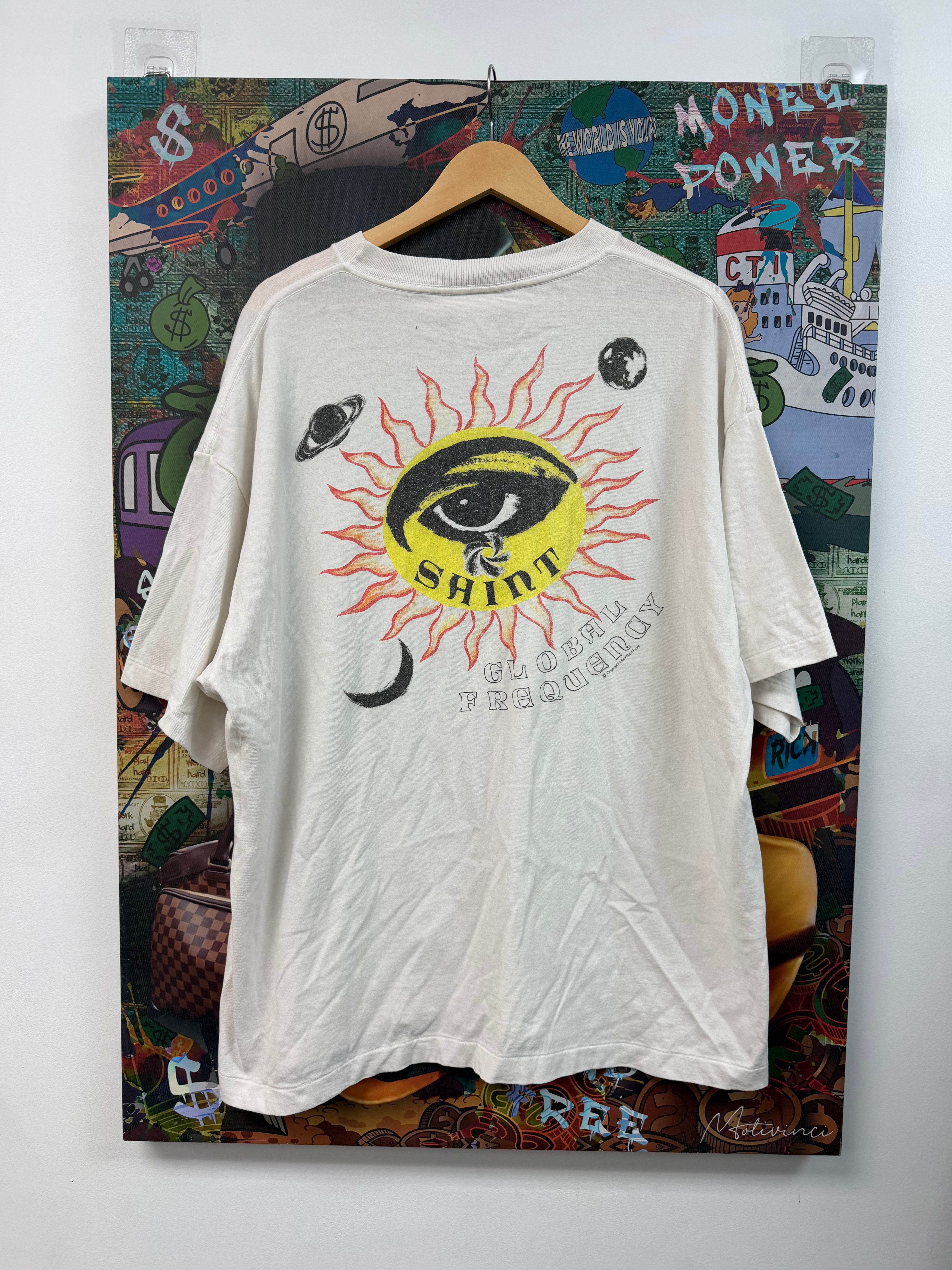 Saint Michael White Global Frequency Tee