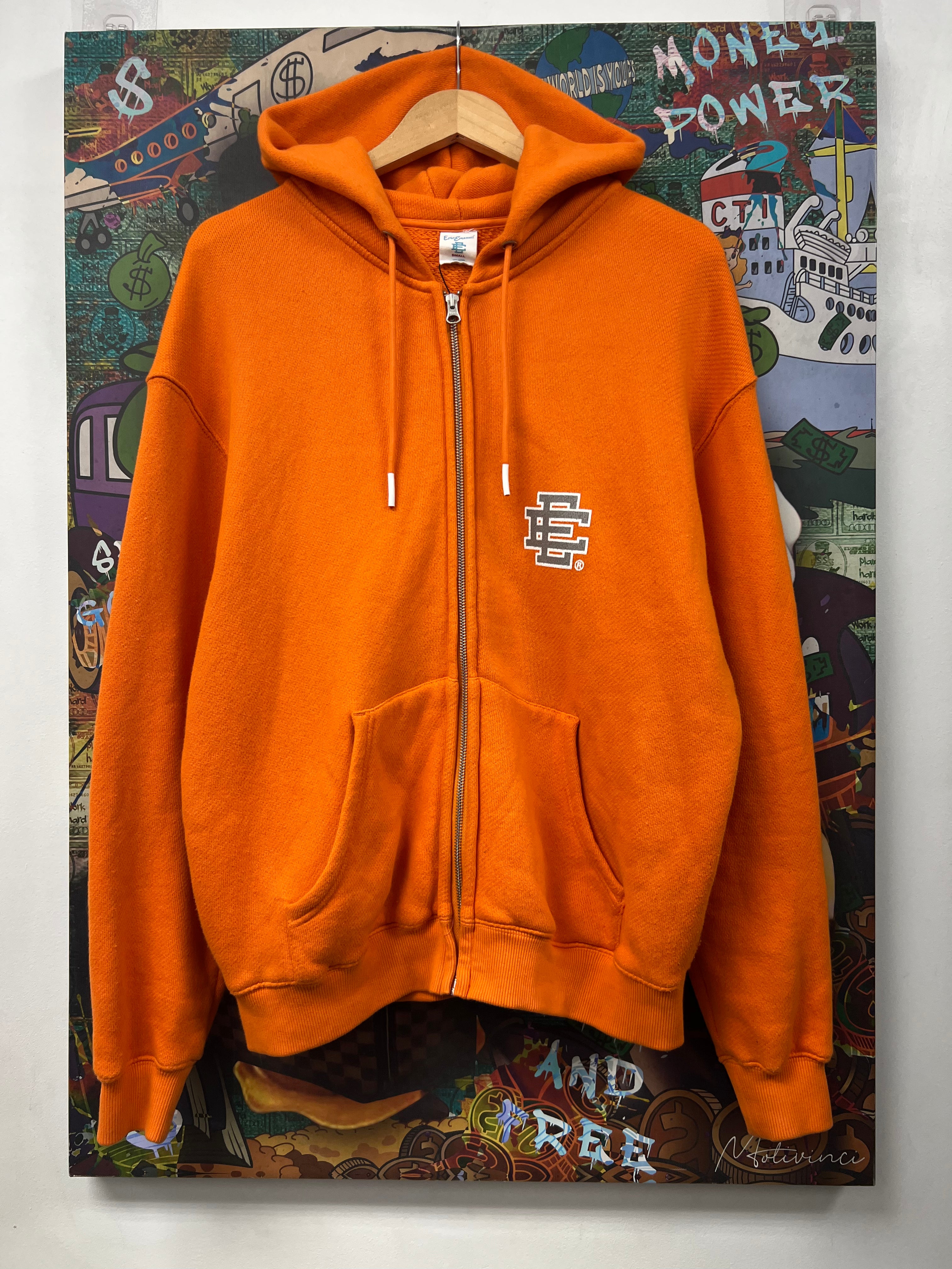 Eric Emanuel Orange Grey Zip Up Hoodie