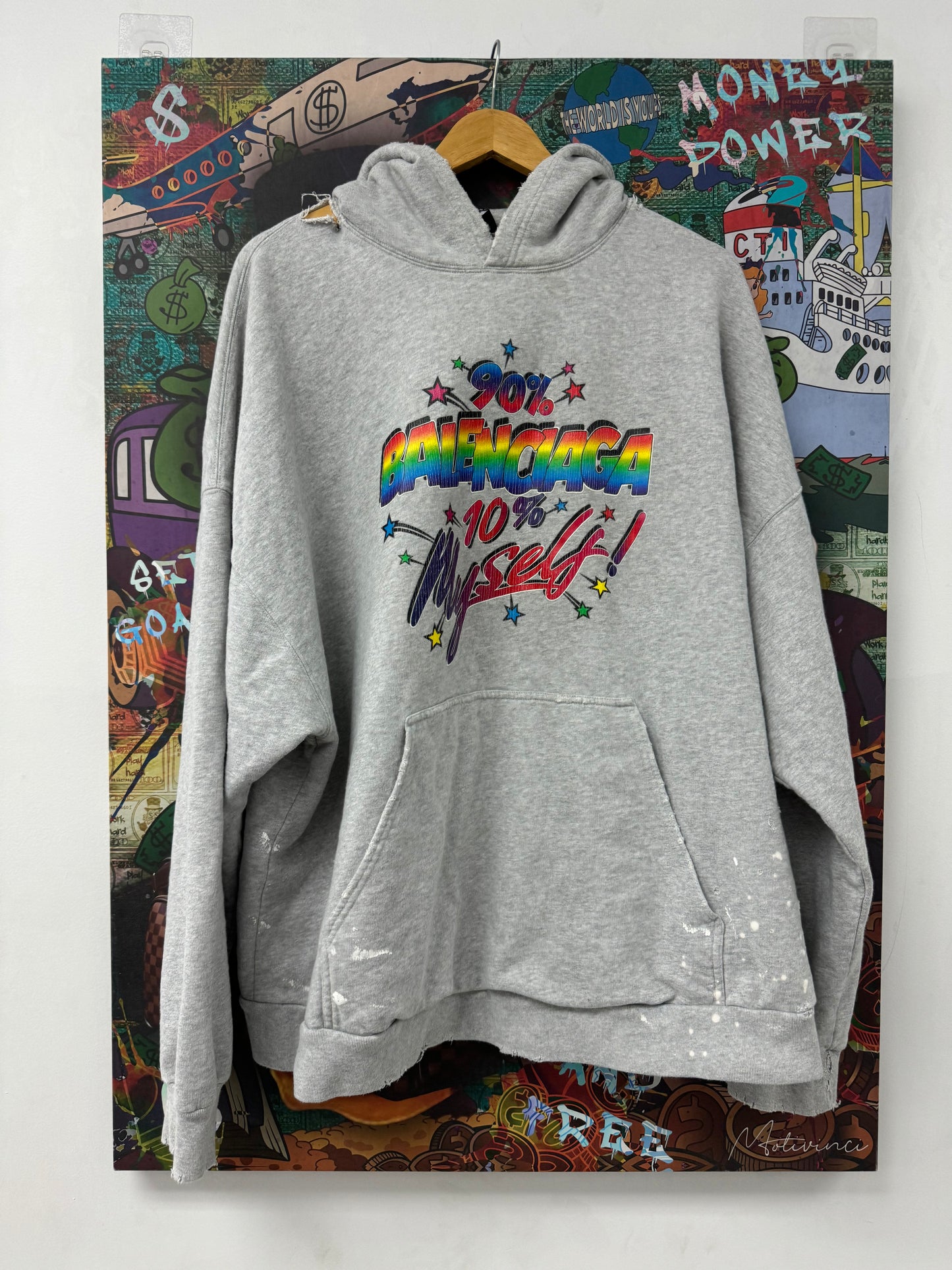 Balenciaga Grey Multi Color Pullover Used Large N/A