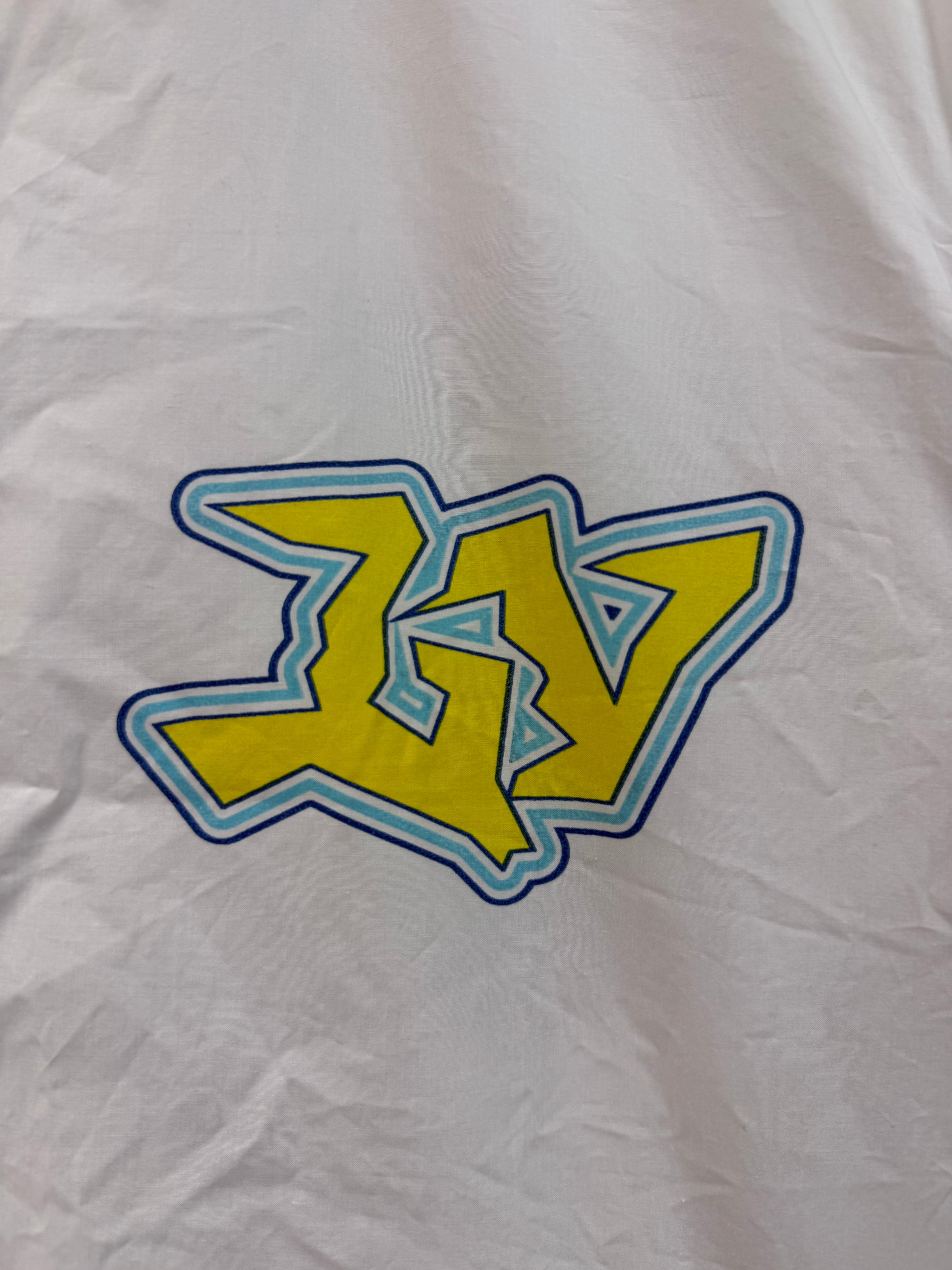 LV White Yellow LVSE Logo Button Up Shirt