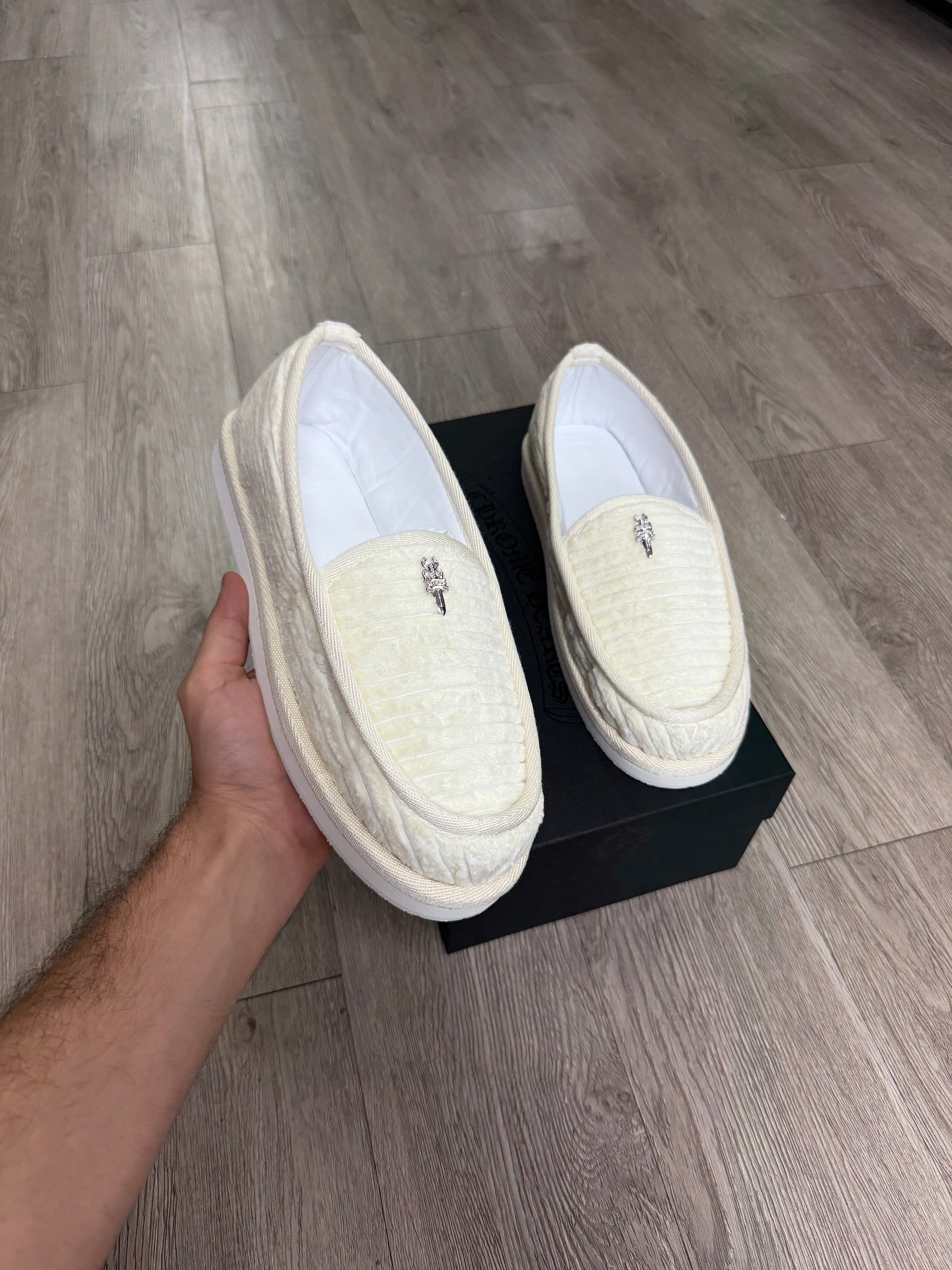 Chrome Hearts Cream Dagger Slippers Slides