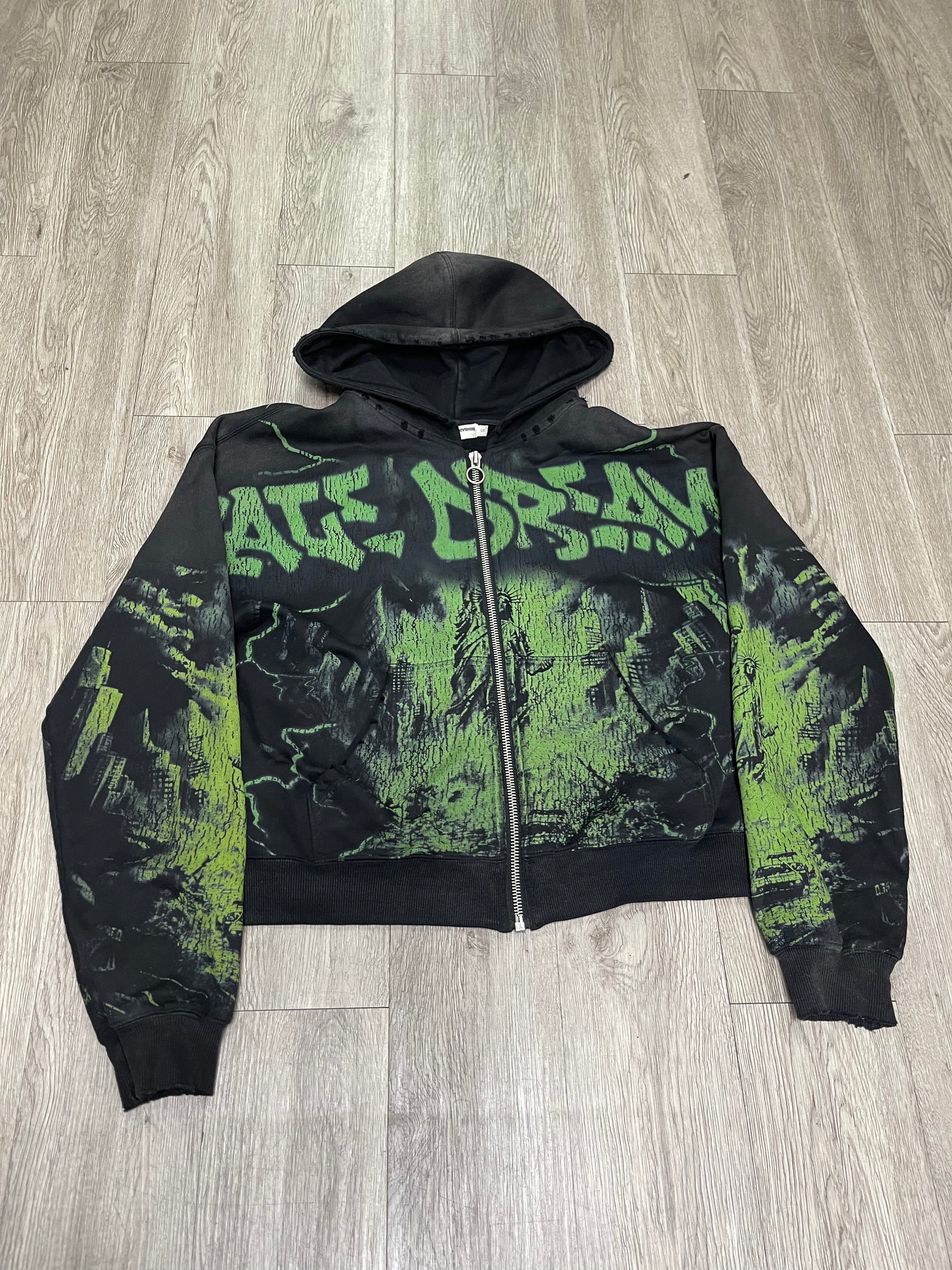Vale Black Green Zip Up