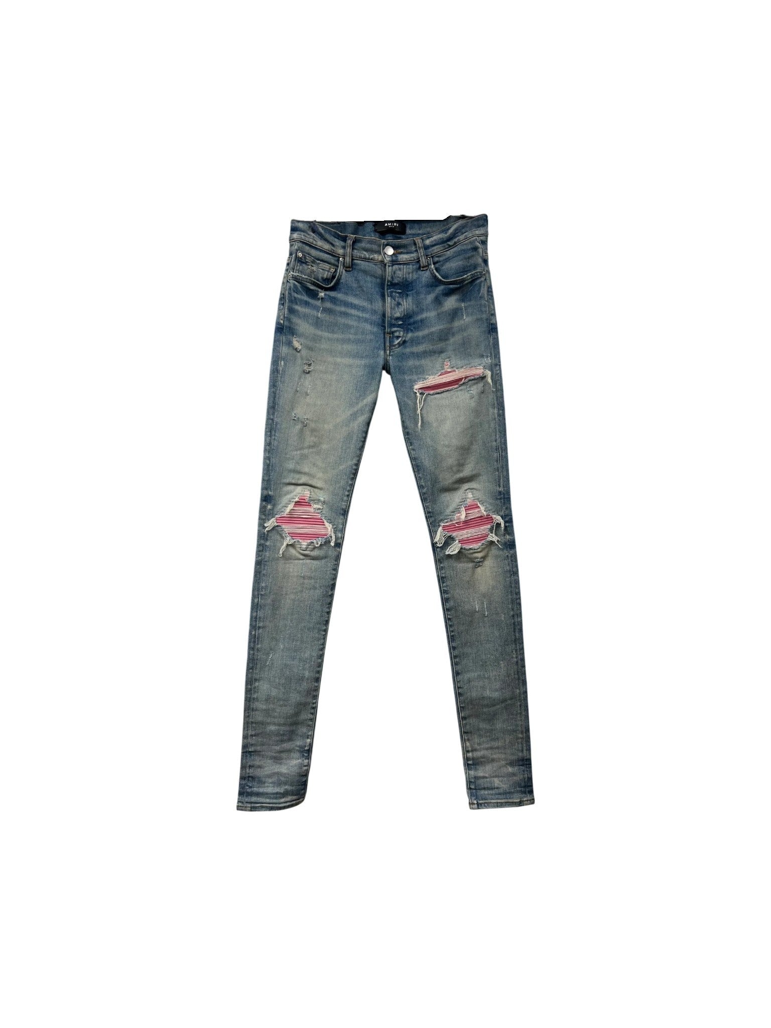 Amiri "Mx1" Patch Light Wash & Pink Jeans