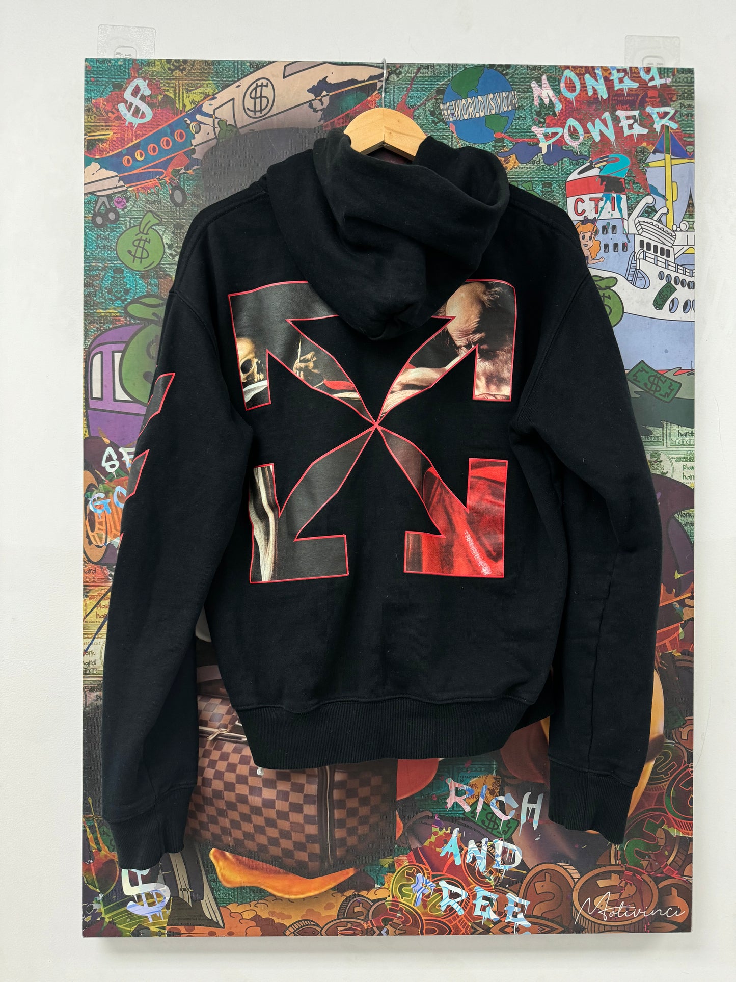 Off White Hoodie Black Red Used XS N/A