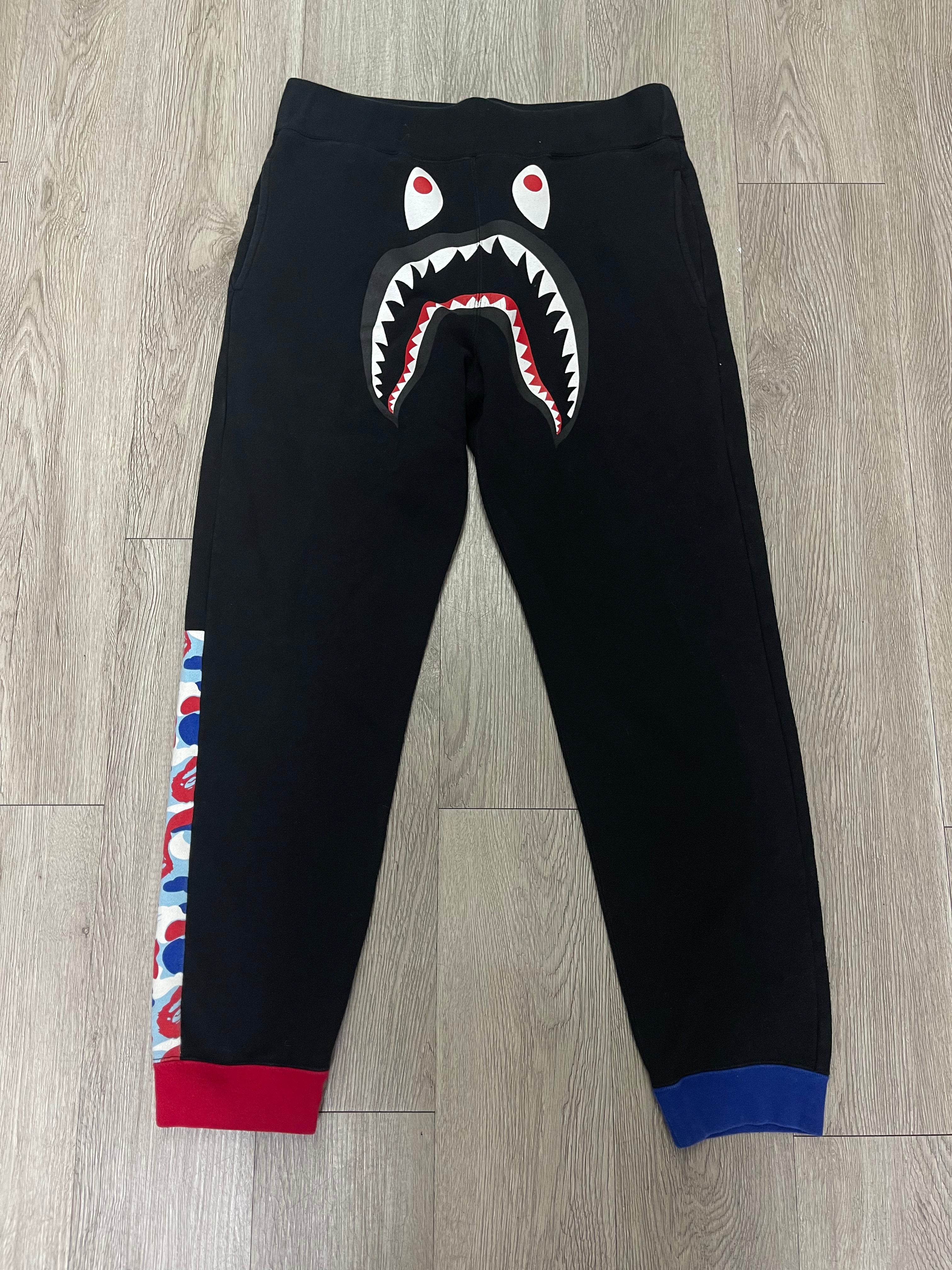 Bape Black Red Blue Camo Shark Sweats