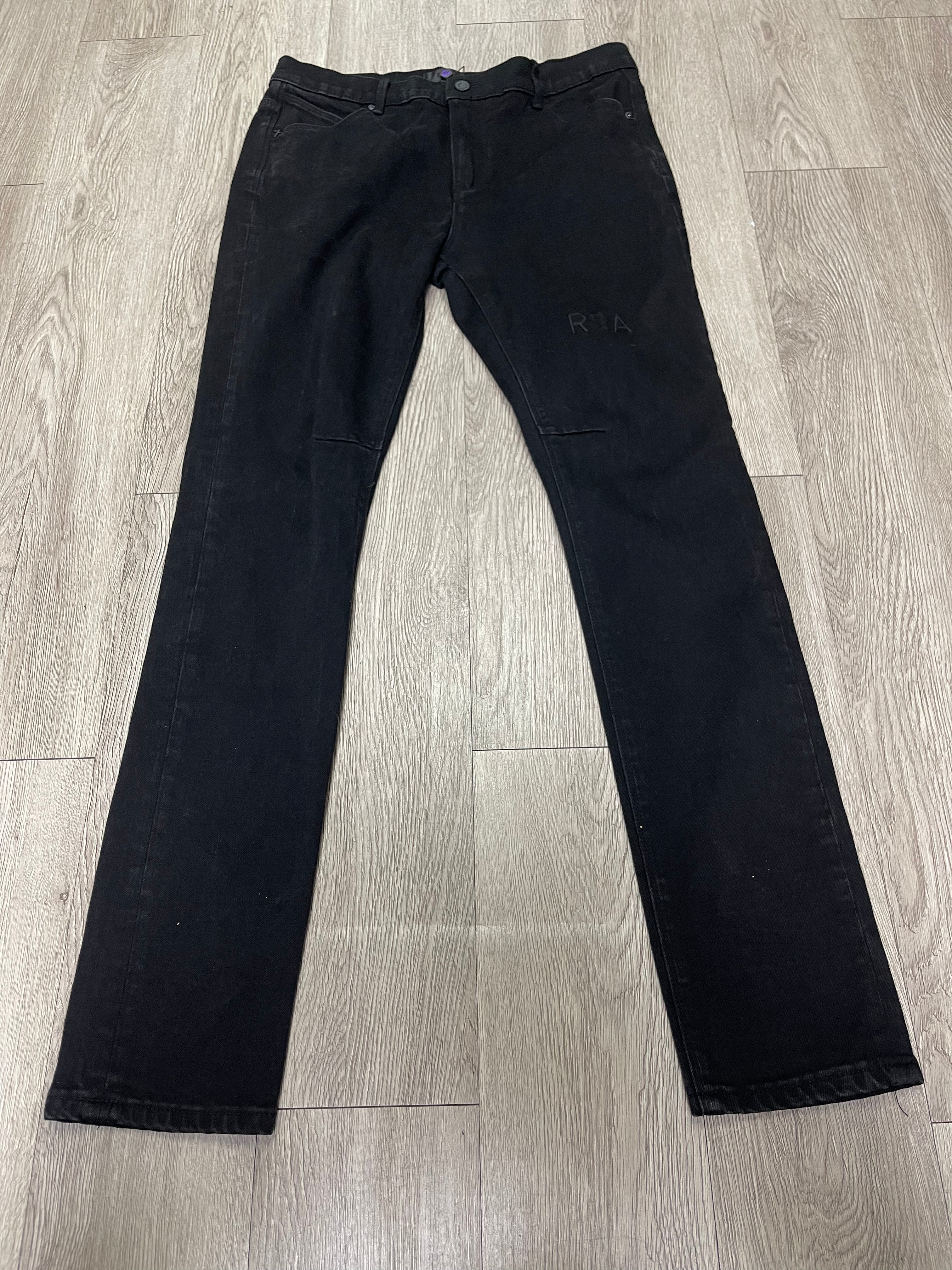 RTA Black Wash Embroidered Jeans