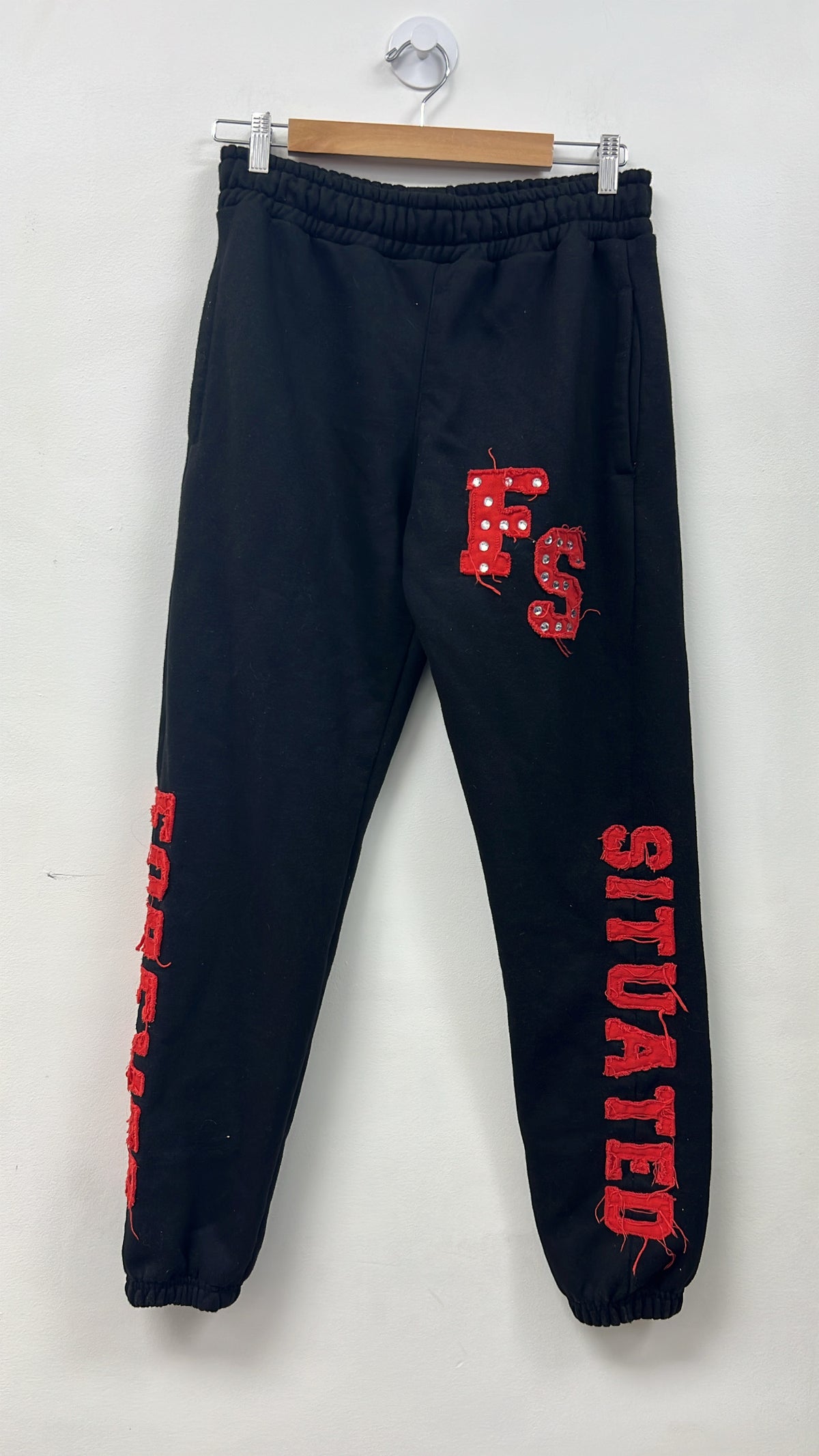 Forever Situated Black Red Sweats