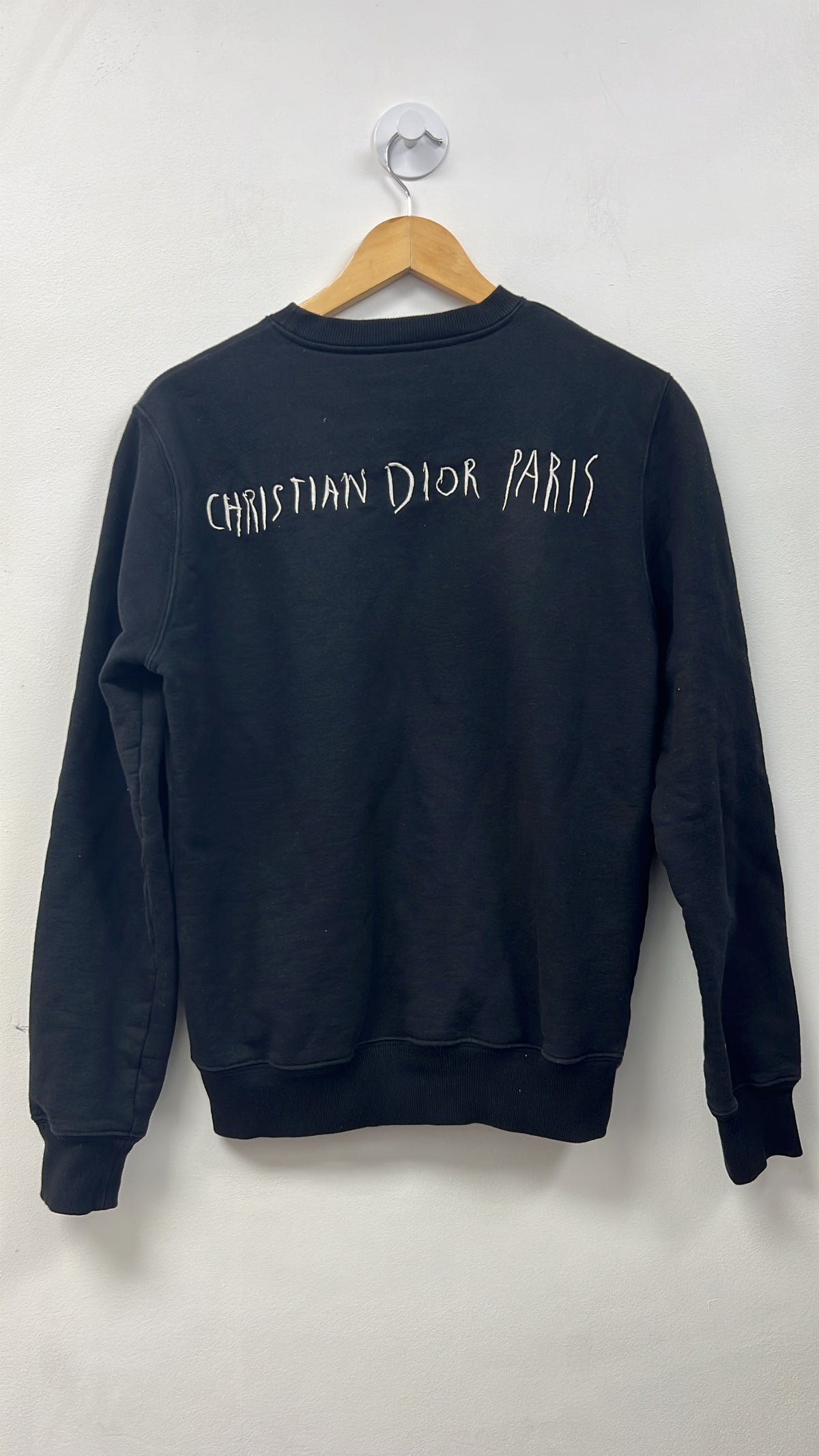 Dior Black White Script Crewneck