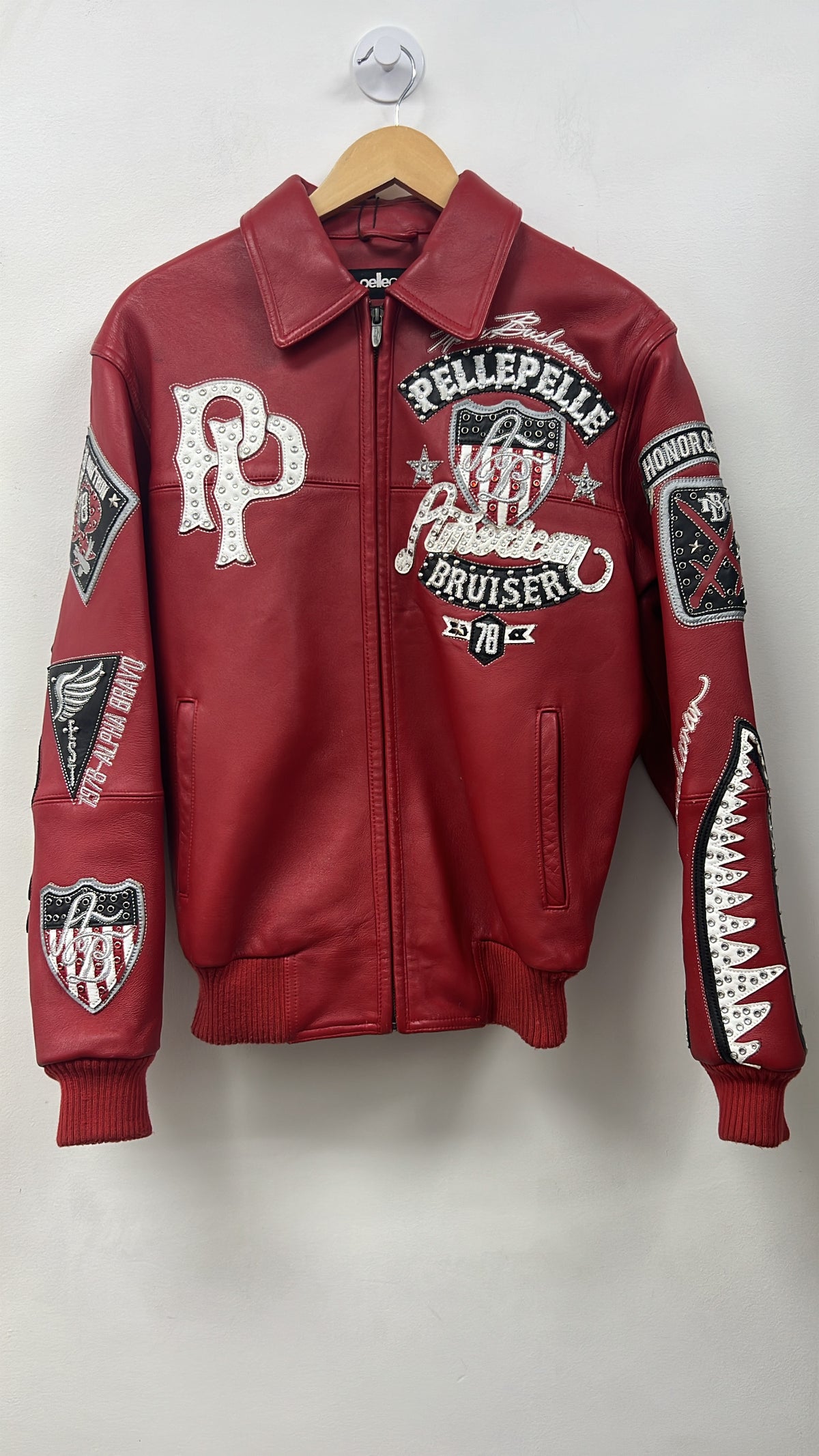 Pelle Pelle Red Bruiser Varsity Jacket