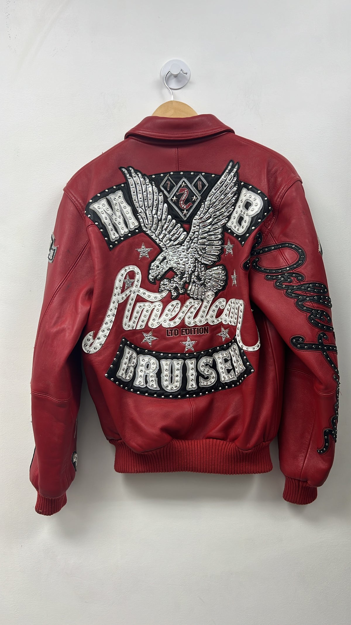 Pelle Pelle Red Bruiser Varsity Jacket