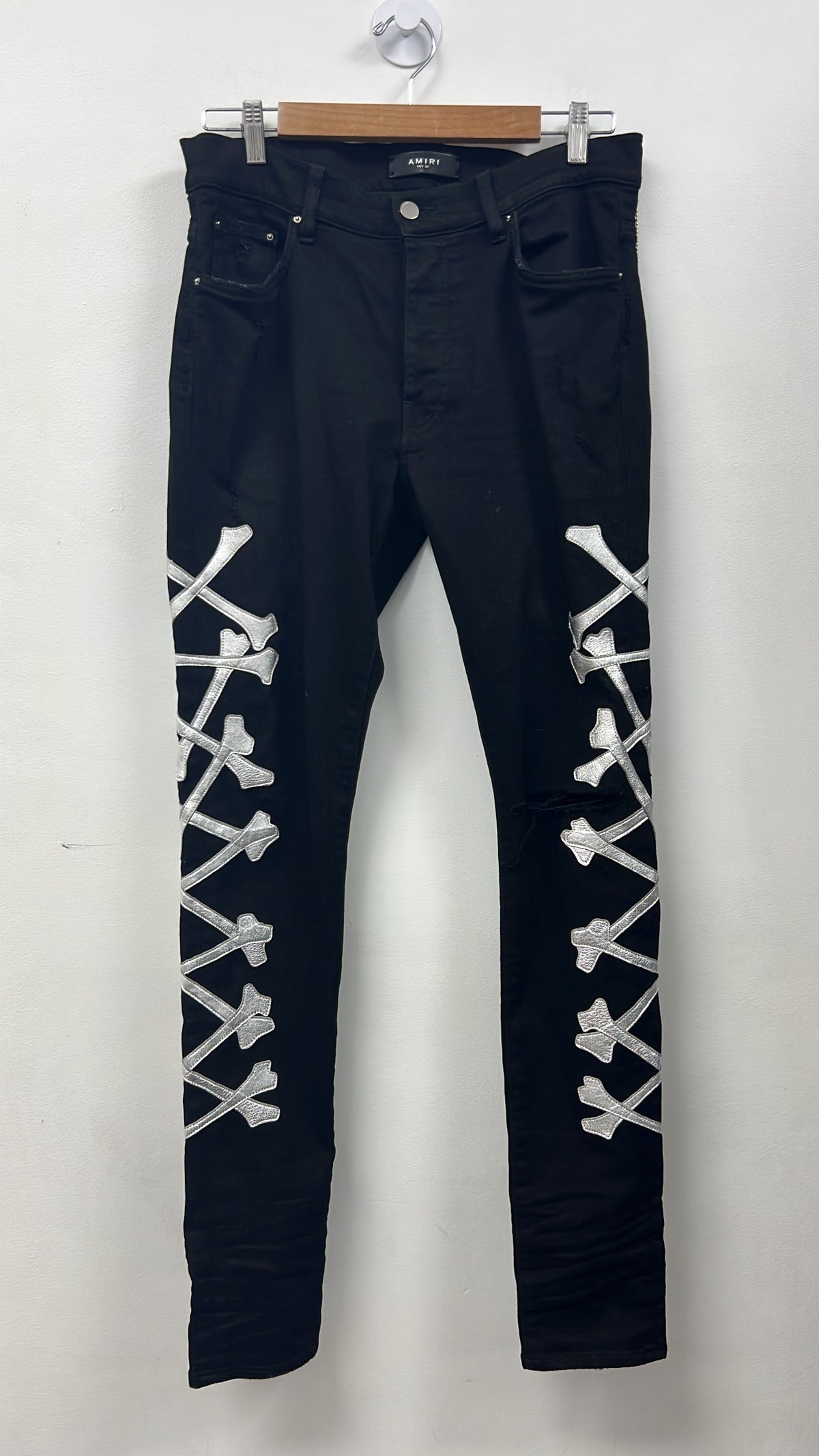 Amiri Black Silver Bones Jeans