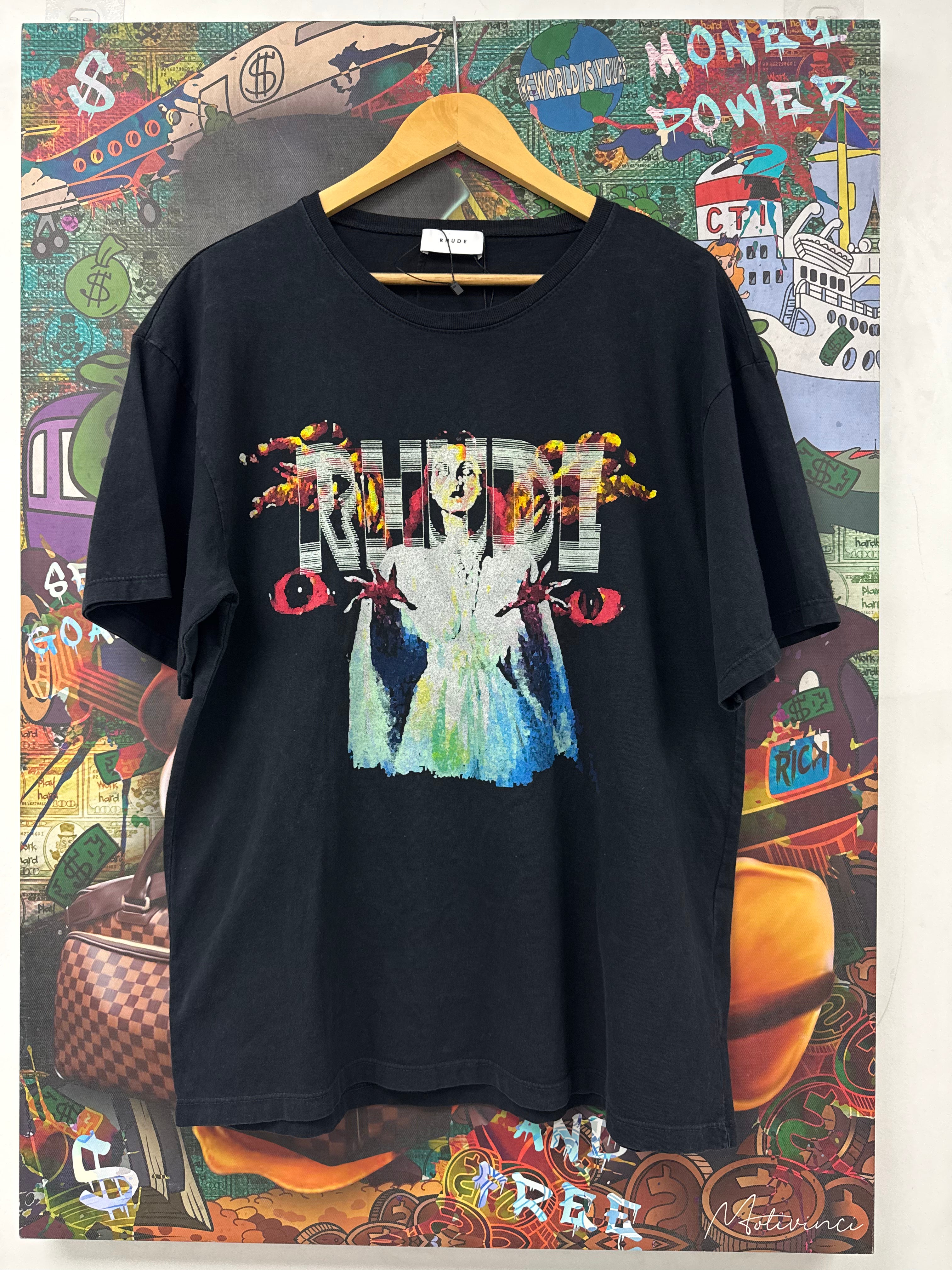 Rhude Tee Navy Devil Eye Used Small