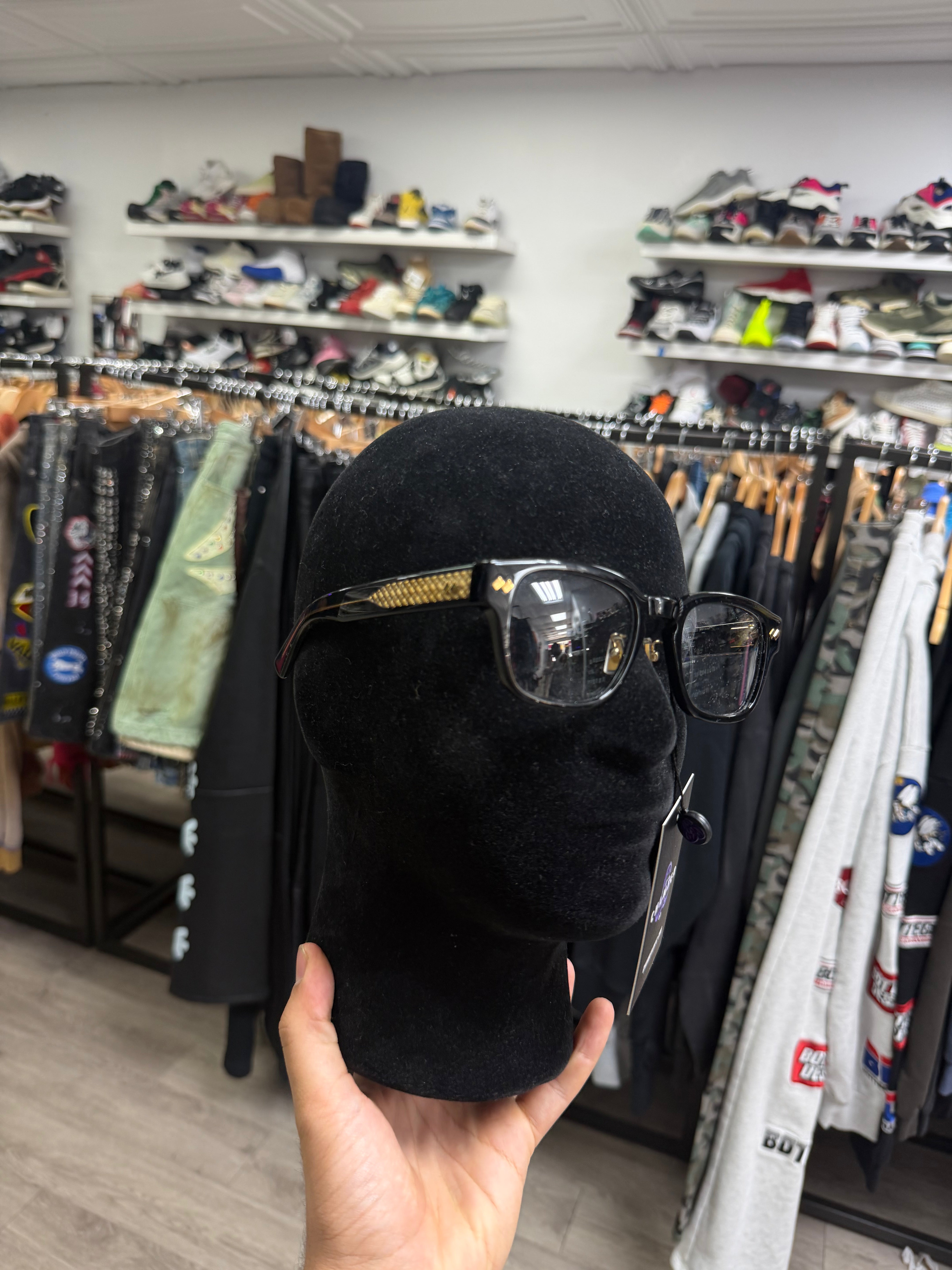Bottega Veneta Black Gold Glasses
