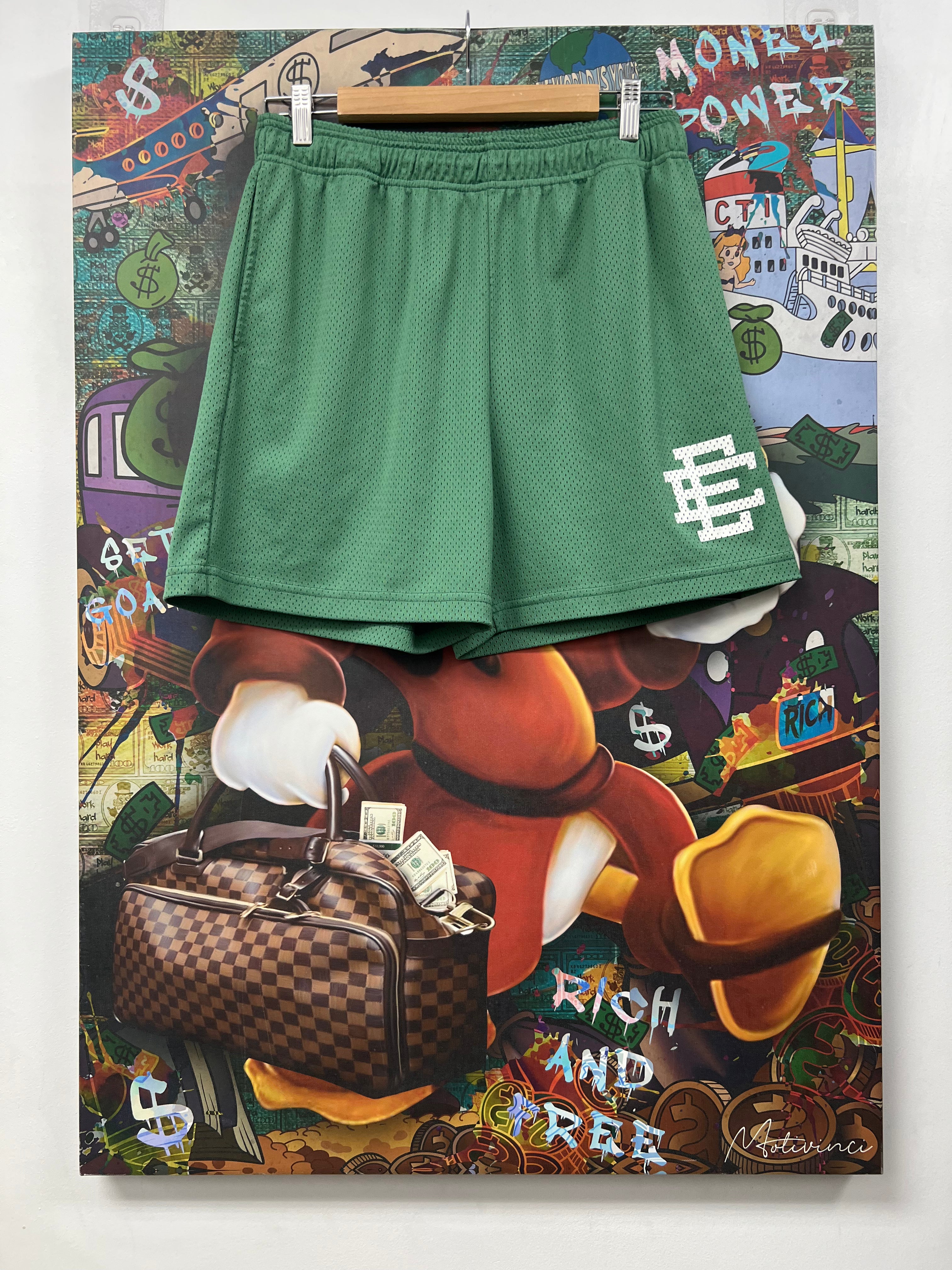 Eric Emanuel Green White Basics Shorts