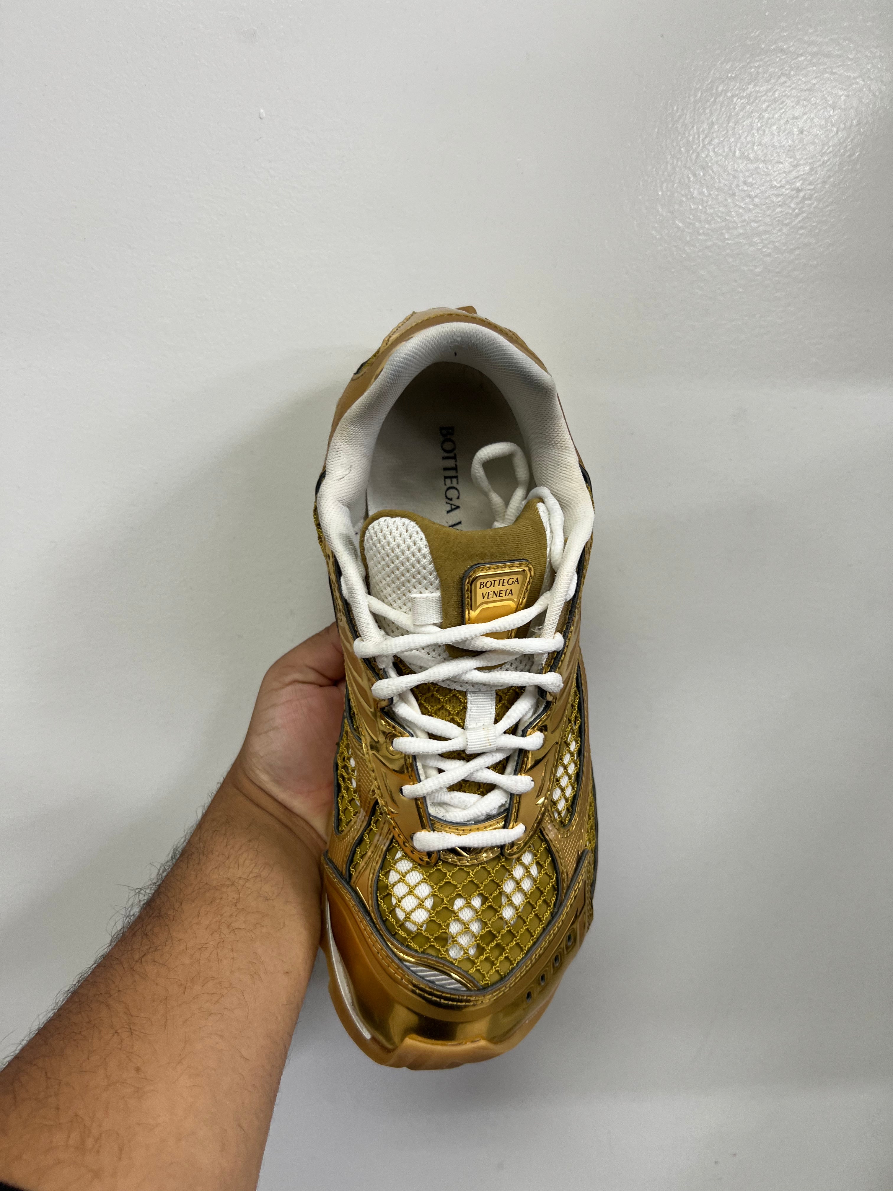 Bottega Veneta Gold Orbits Sneakers