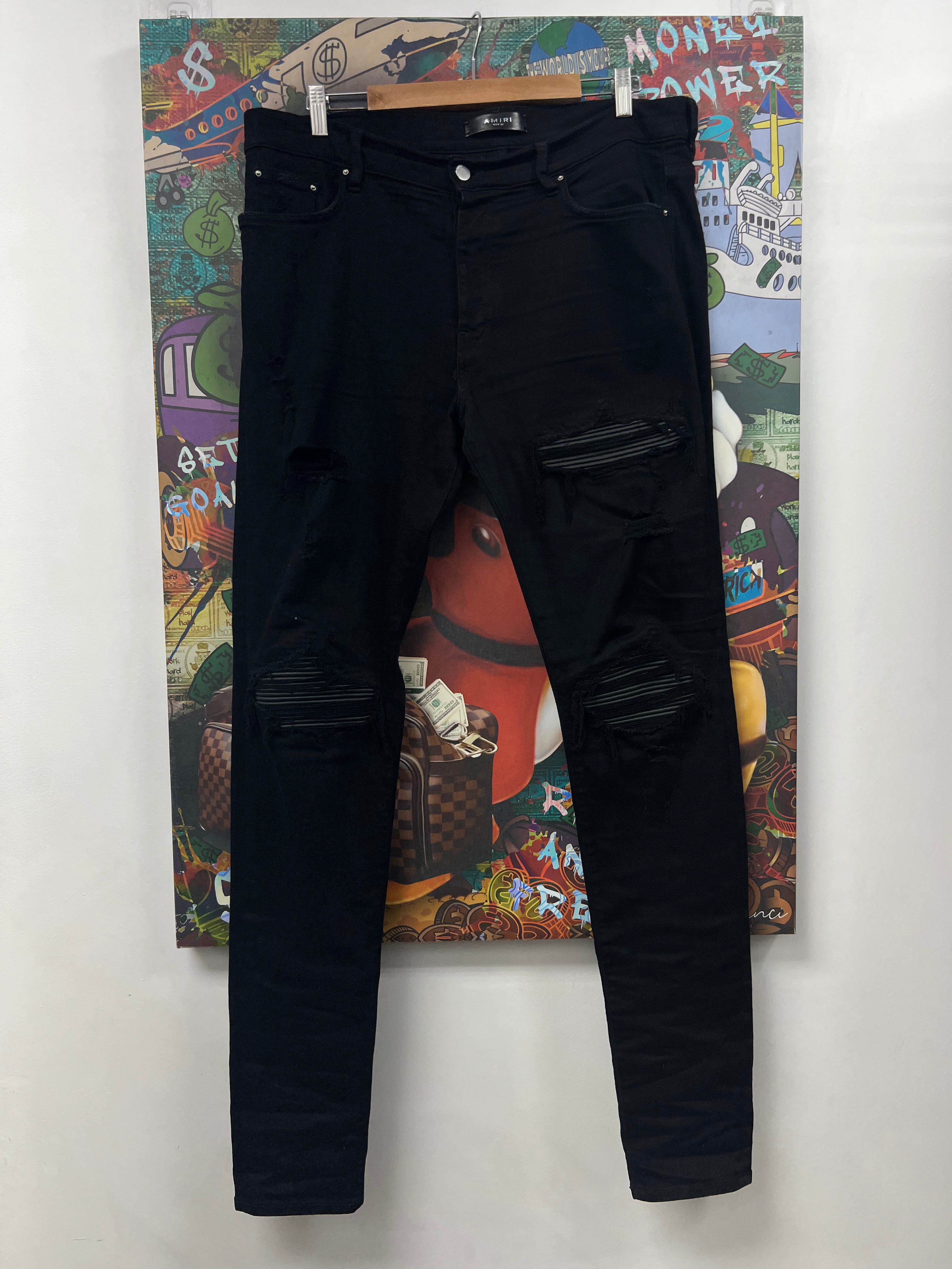 Amiri MX1 Black Black Patch Jeans
