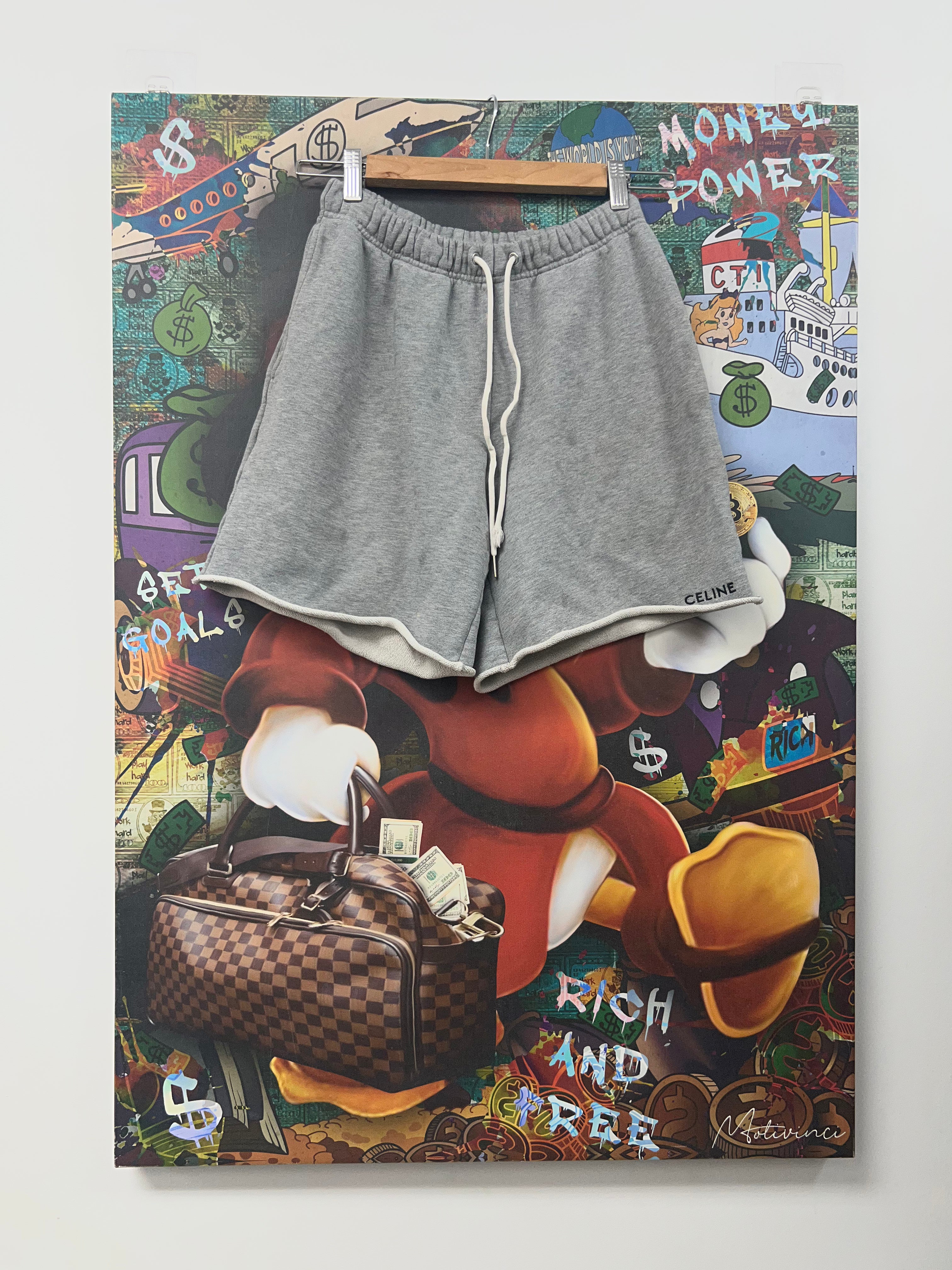 Celine Grey Black Sweat Shorts