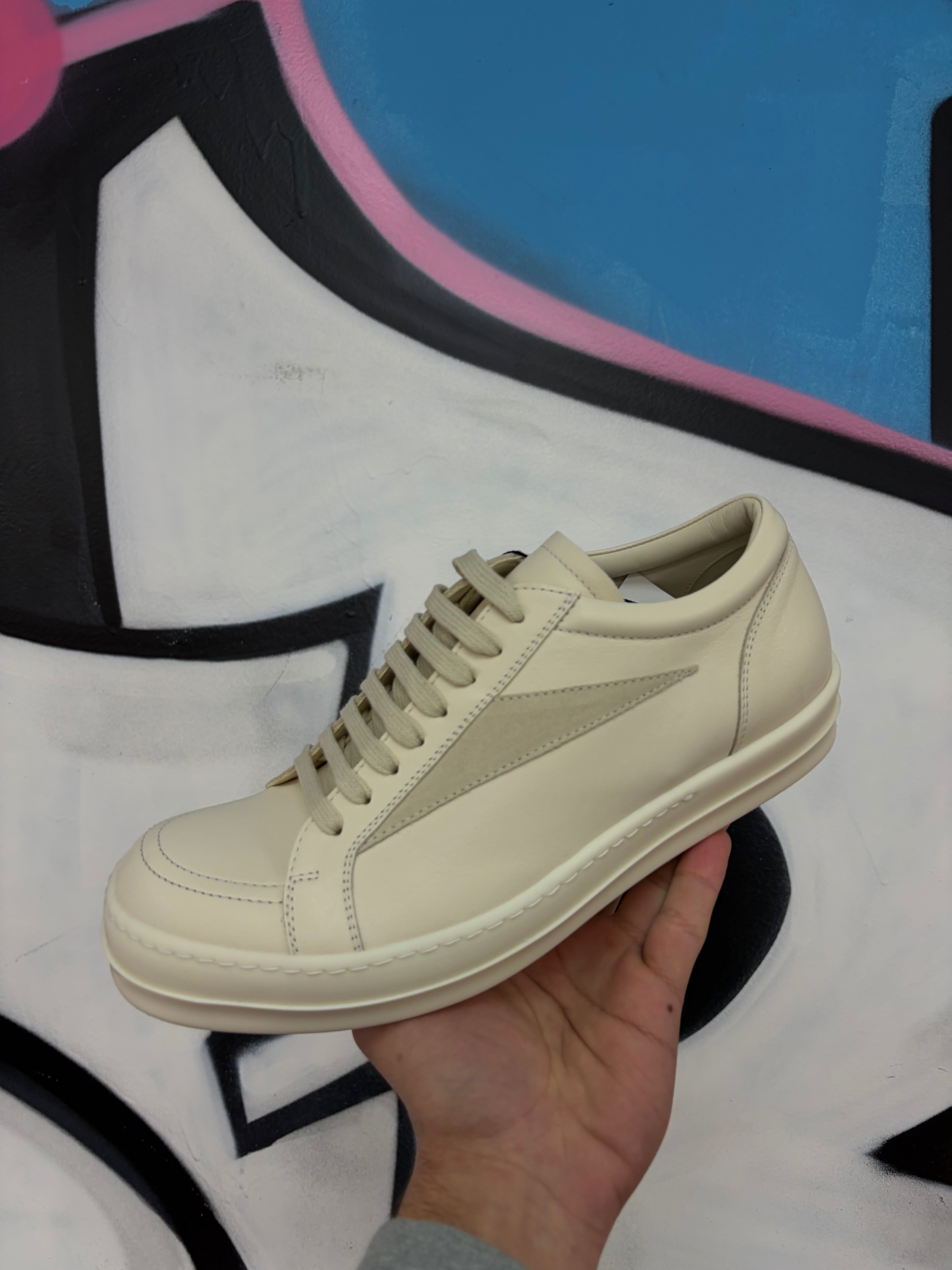 Rick Owens Vintage Low Parchment Sneakers
